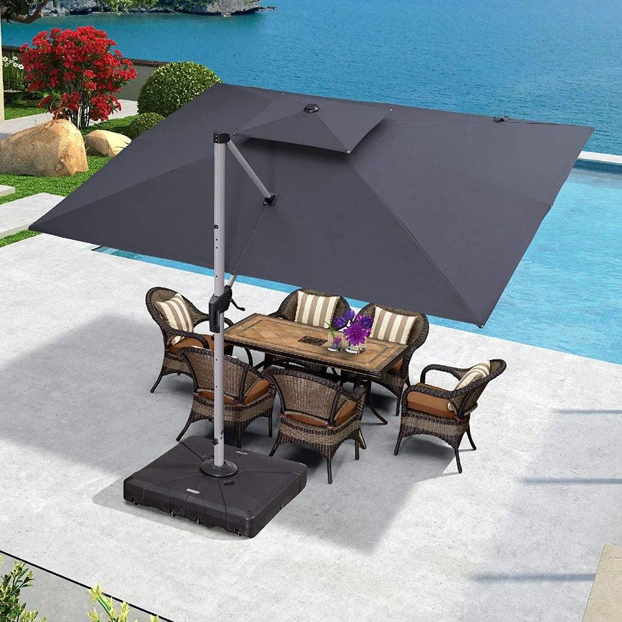 PURPLE LEAF Large Rectangular Porch Umbrella Outside Cantilever Patio Yard Umbrella - Image 9