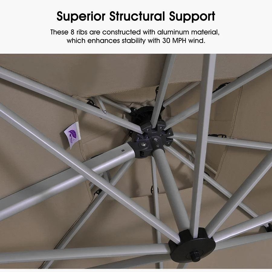PURPLE LEAF Large Rectangular Porch Umbrella Outside Cantilever Patio Yard Umbrella - Image 77