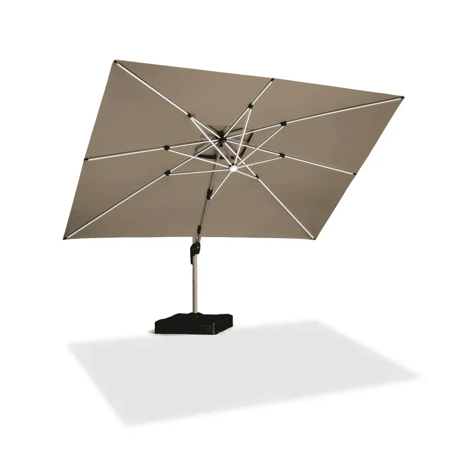PURPLE LEAF Solar Powered Umbrella LED Rectangular Patio Umbrella with Lights - Image 112