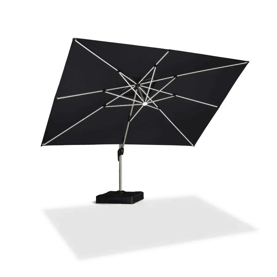 PURPLE LEAF Solar Powered Umbrella LED Rectangular Patio Umbrella with Lights - Image 113