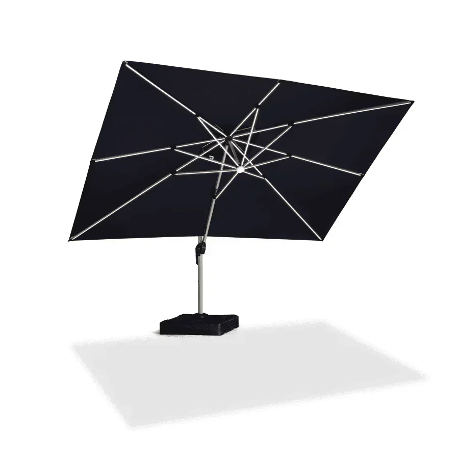 PURPLE LEAF Solar Powered Umbrella LED Rectangular Patio Umbrella with Lights - Image 115