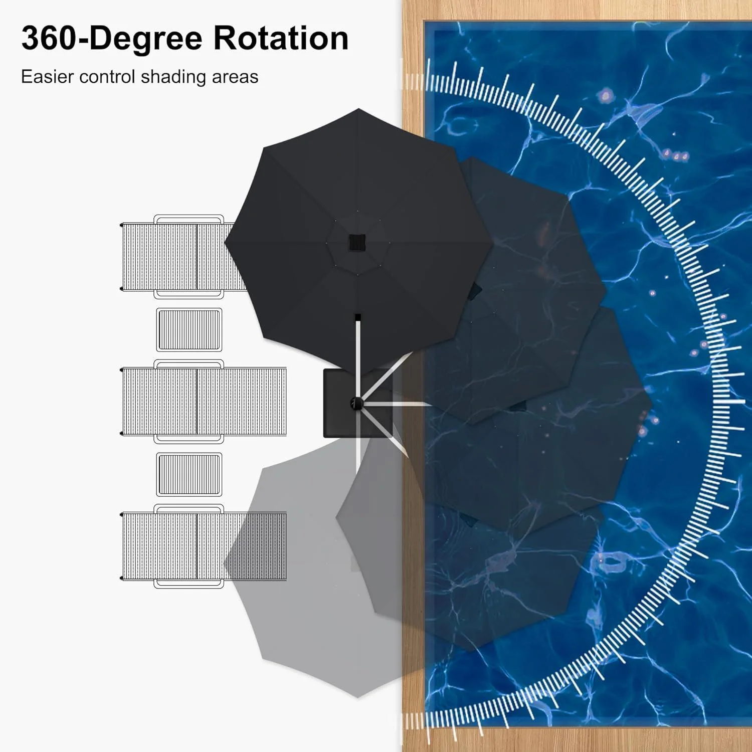 PURPLE LEAF Round Solar Lighted Cantilever Umbrella Outside Patio Umbrella with Lights - Image 51