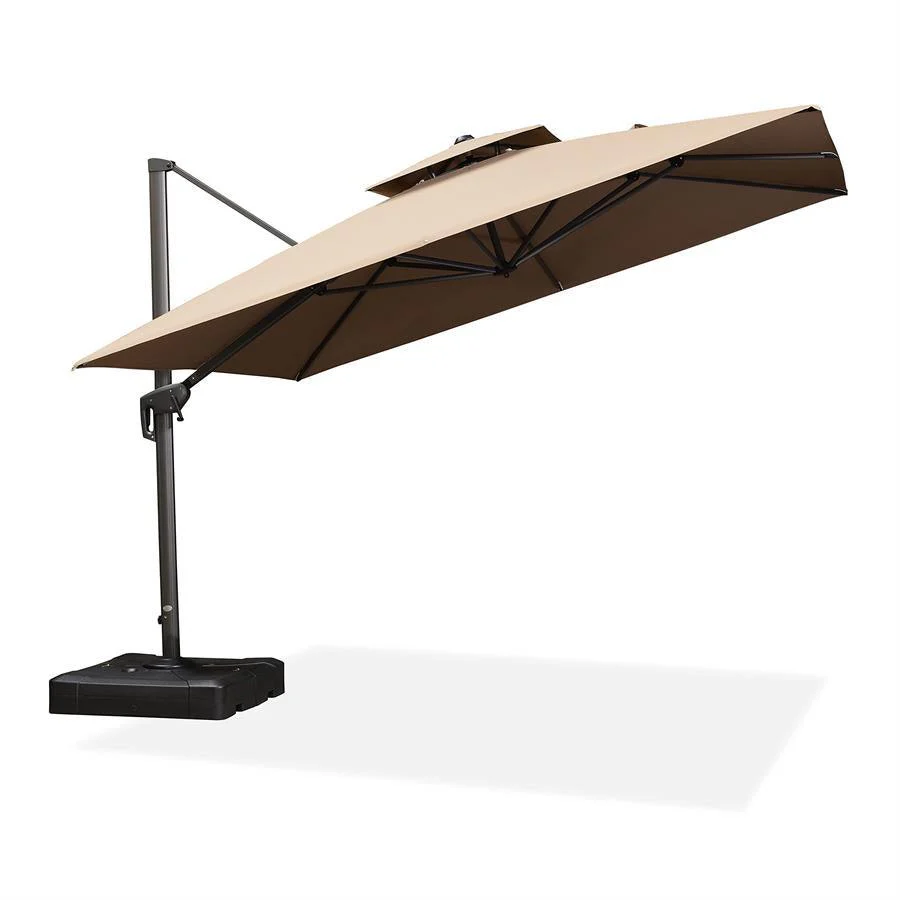 PURPLE LEAF Cantilever Patio Umbrella Gray Pole Outdoor Umbrella with UV Protection - Image 28
