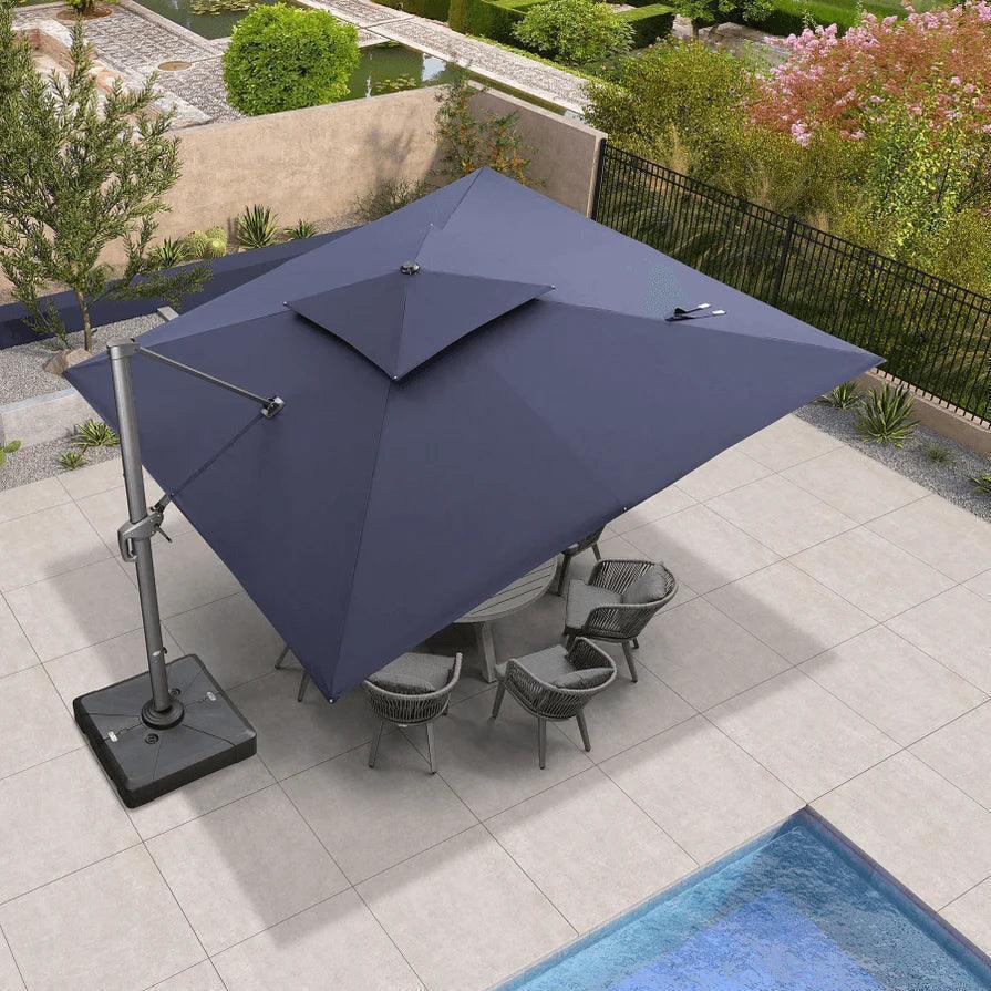 PURPLE LEAF Cantilever Patio Umbrella Gray Pole Outdoor Umbrella with UV Protection - Image 94