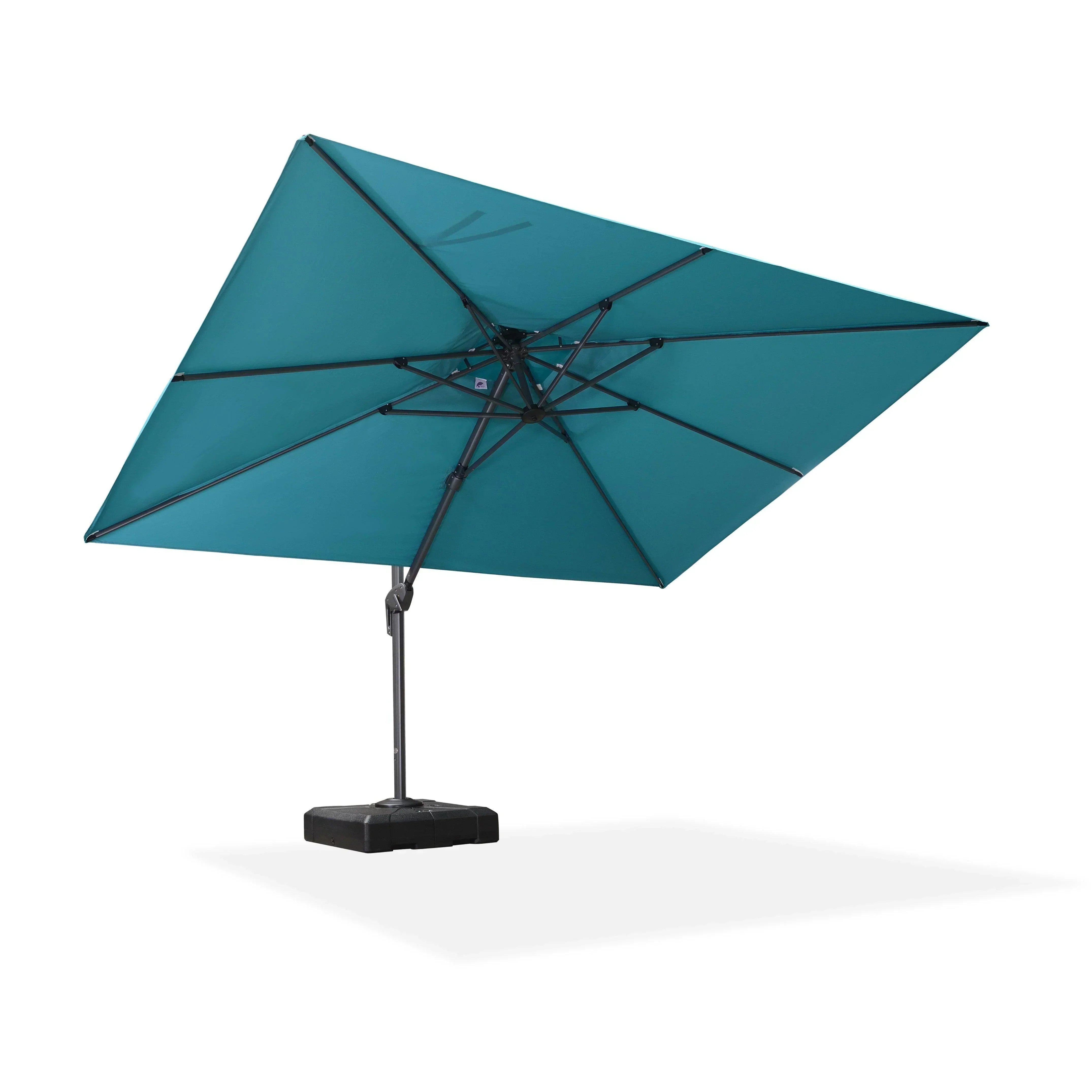 PURPLE LEAF Cantilever Patio Umbrella Gray Pole Outdoor Umbrella with UV Protection - Image 115