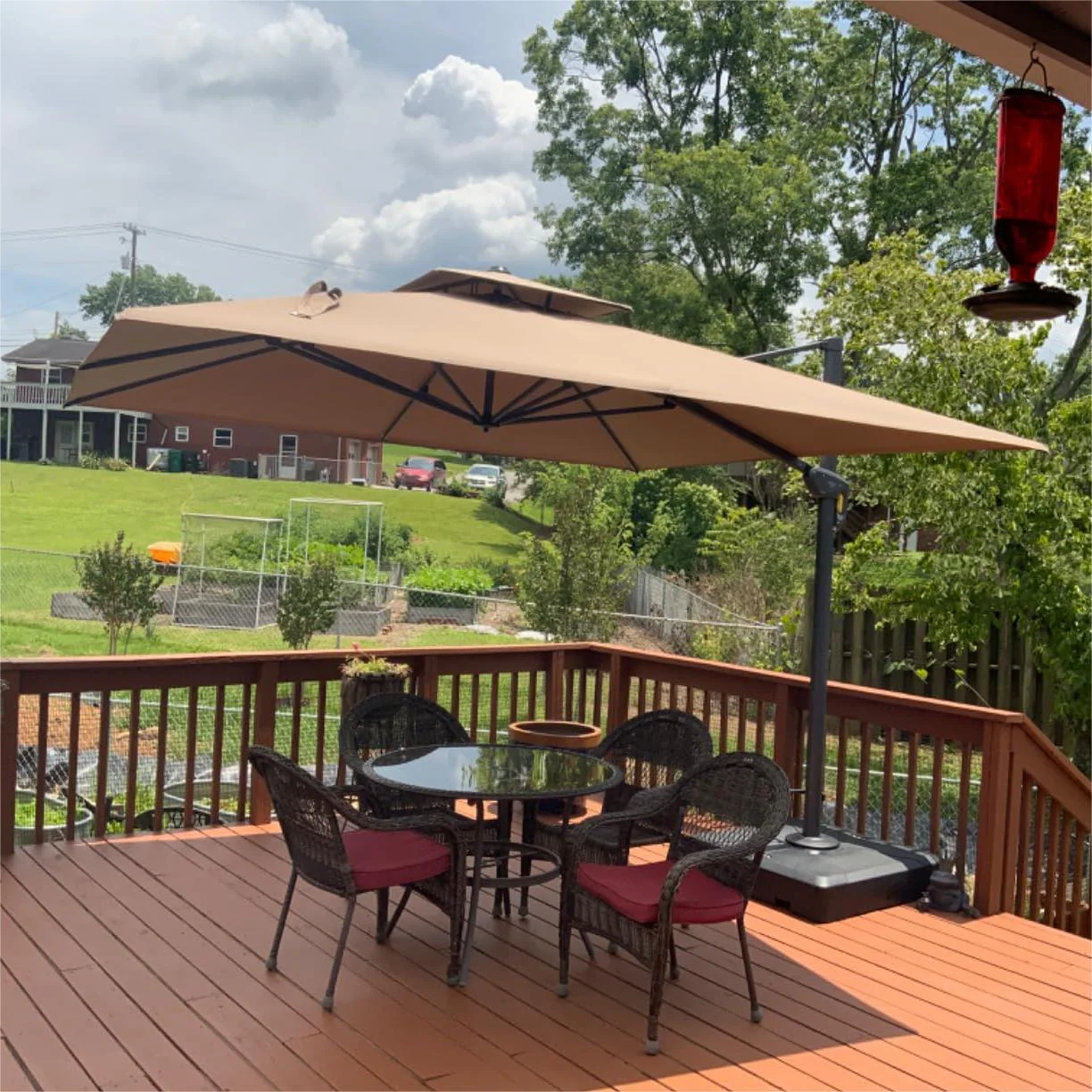PURPLE LEAF Cantilever Patio Umbrella Gray Pole Outdoor Umbrella with UV Protection - Image 20