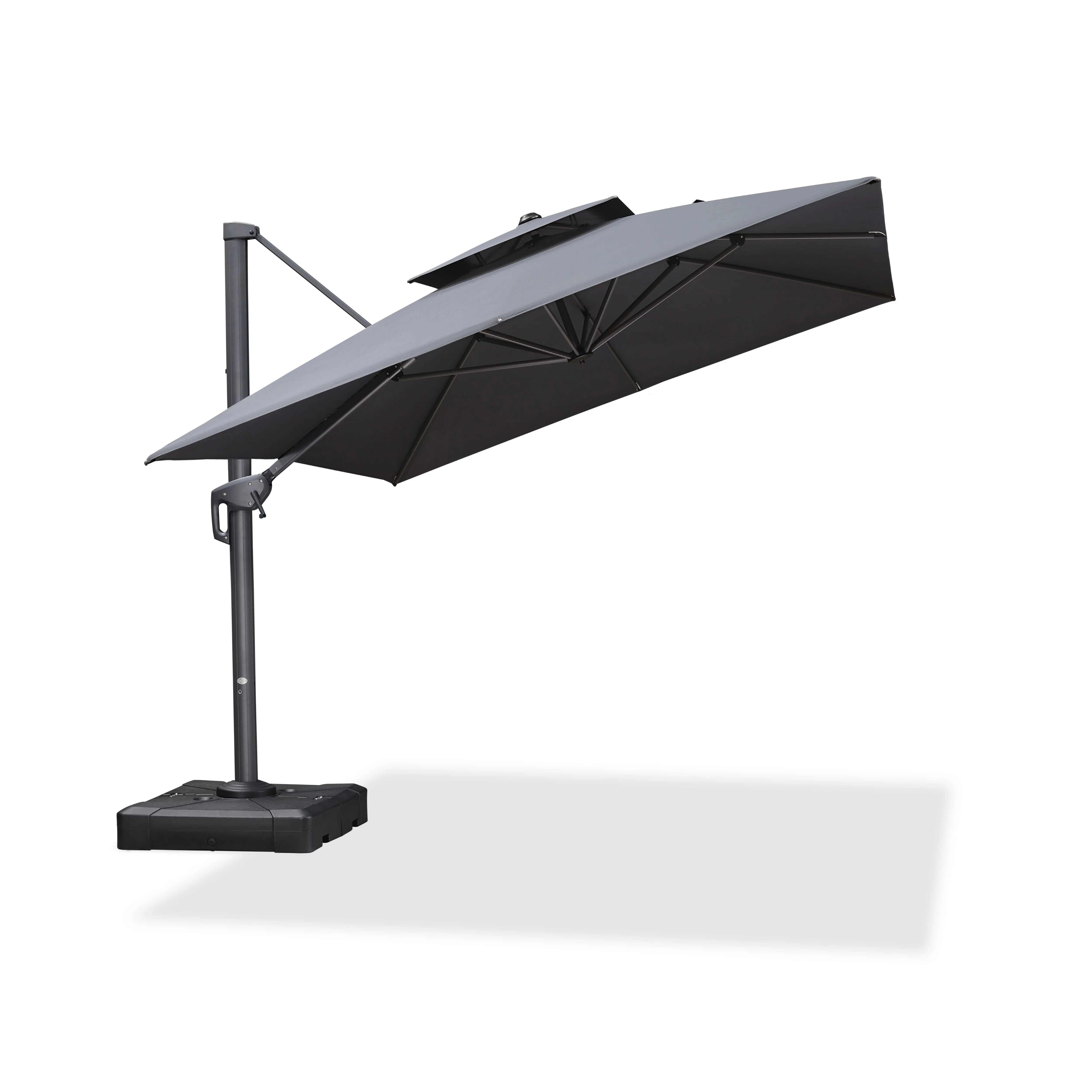 PURPLE LEAF Cantilever Patio Umbrella Gray Pole Outdoor Umbrella with UV Protection - Image 126