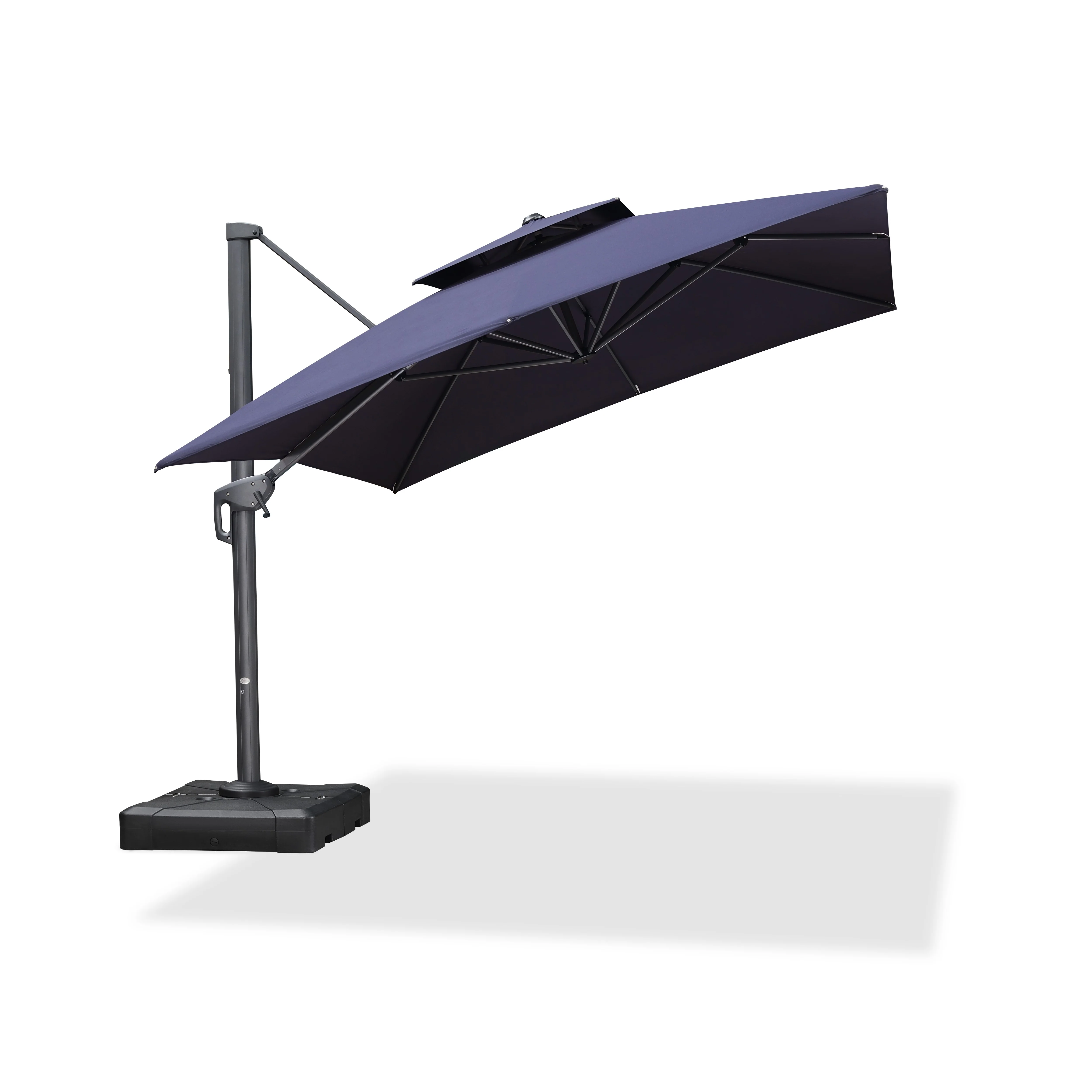 PURPLE LEAF Cantilever Patio Umbrella Gray Pole Outdoor Umbrella with UV Protection - Image 127