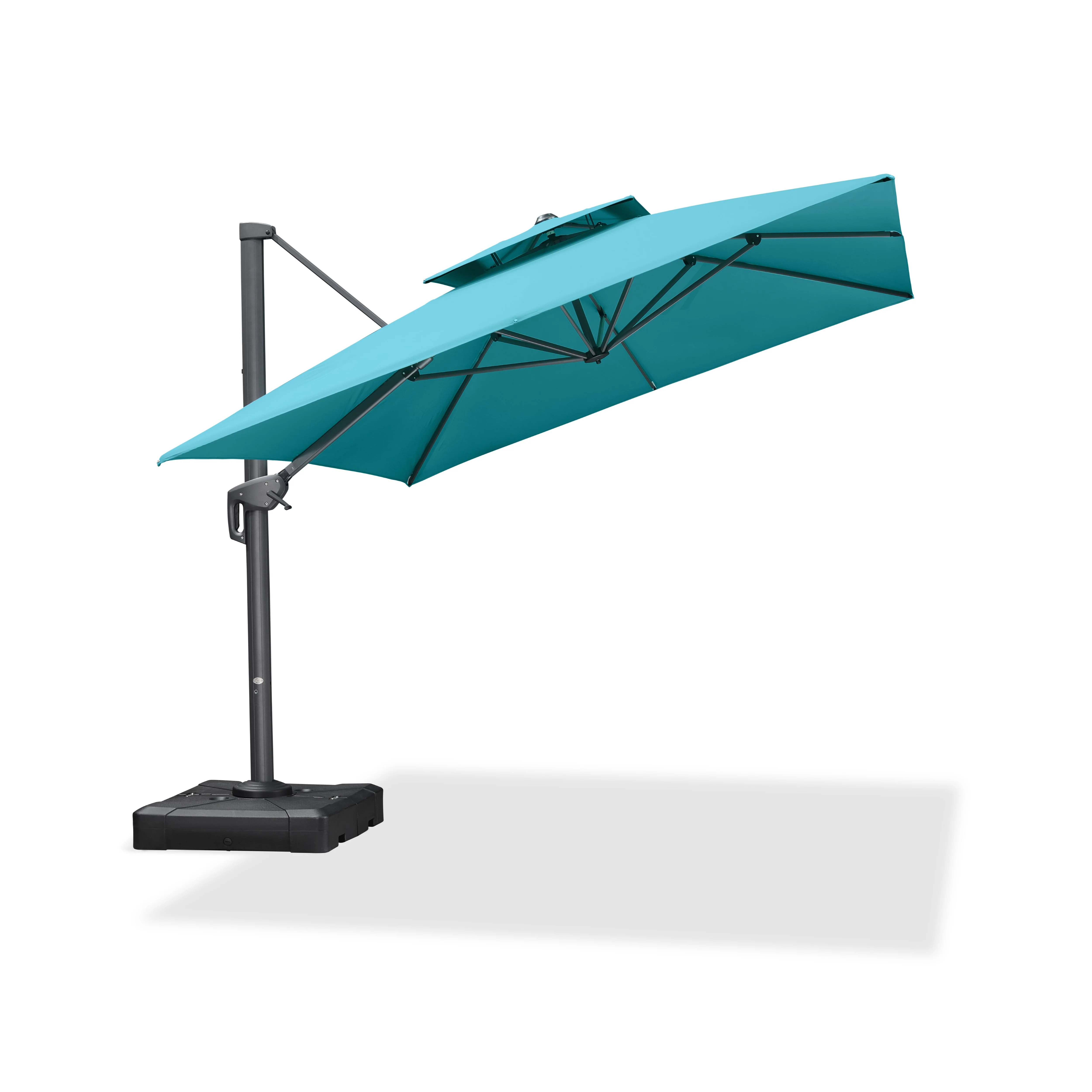 PURPLE LEAF Cantilever Patio Umbrella Gray Pole Outdoor Umbrella with UV Protection - Image 128