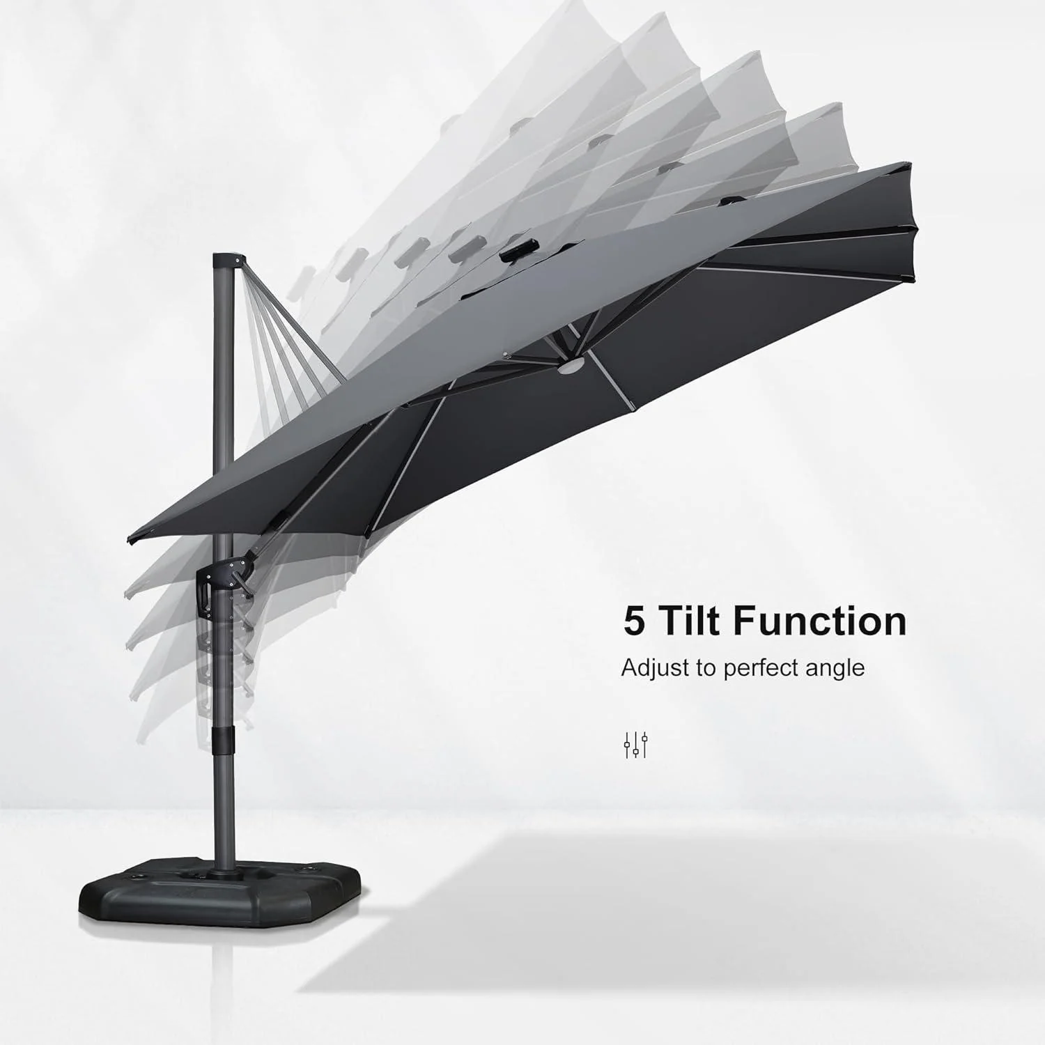 PURPLE LEAF 10ft Cantilever Patio Umbrella with LED Lights, 360° Swivel and Tilt - Image 97