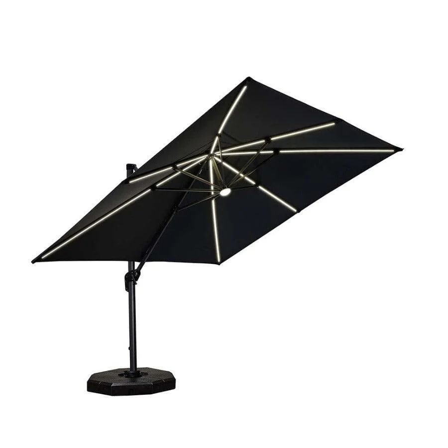 PURPLE LEAF 10ft Cantilever Patio Umbrella with LED Lights, 360° Swivel and Tilt - Image 13