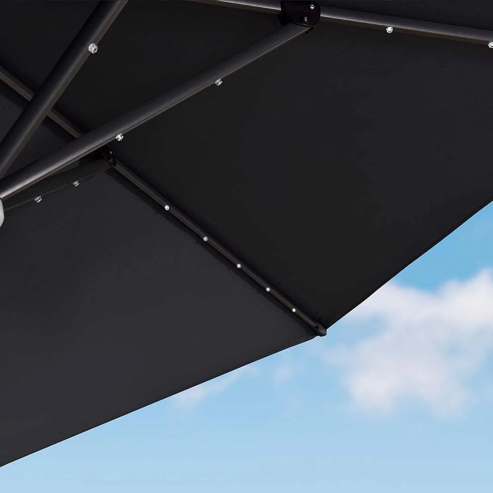 PURPLE LEAF 10ft Cantilever Patio Umbrella with LED Lights, 360° Swivel and Tilt - Image 27