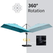 PURPLE LEAF 10ft Cantilever Patio Umbrella with LED Lights, 360° Swivel and Tilt - Image 58
