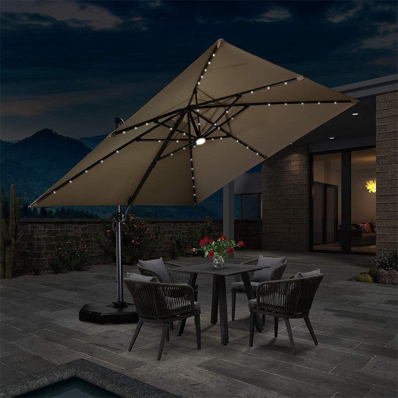 PURPLE LEAF 10ft Cantilever Patio Umbrella with LED Lights, 360° Swivel and Tilt - Image 76