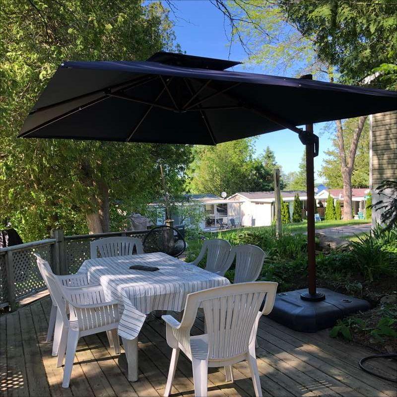 PURPLE LEAF Double Top 9 / 10 / 11 / 12 ft Square Aluminum Sun Umbrellas in Wood Color - Image 96
