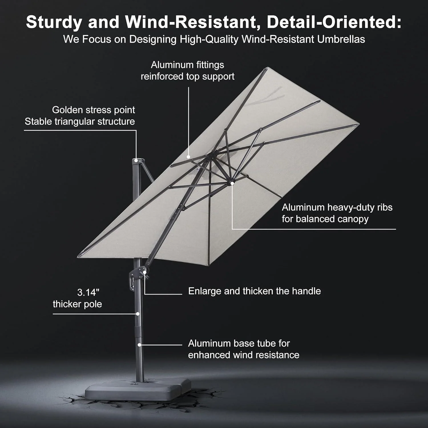 PURPLE LEAF UV Resistant Affordable Patio Outdoor Umbrella with Recycled Fabric - Image 76