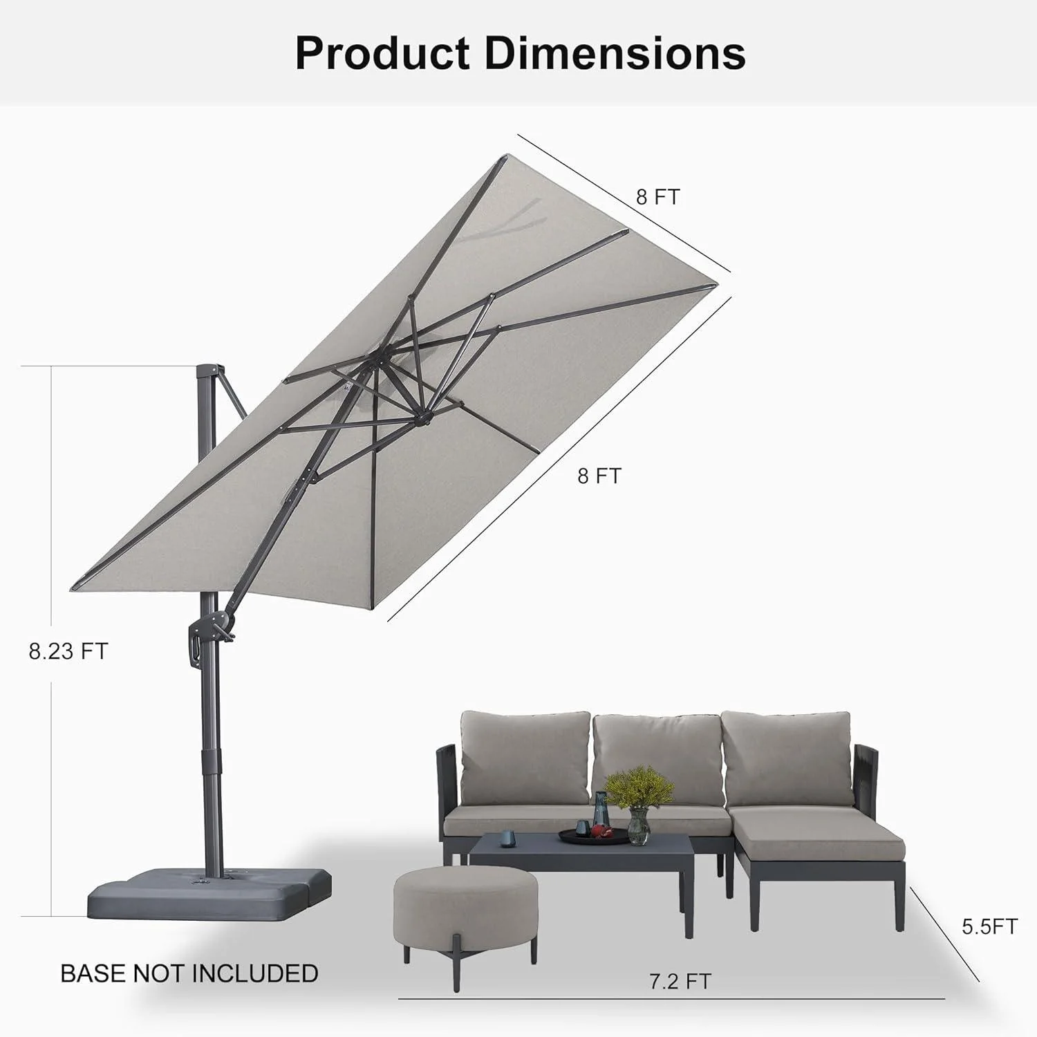 PURPLE LEAF UV Resistant Affordable Patio Outdoor Umbrella with Recycled Fabric - Image 26