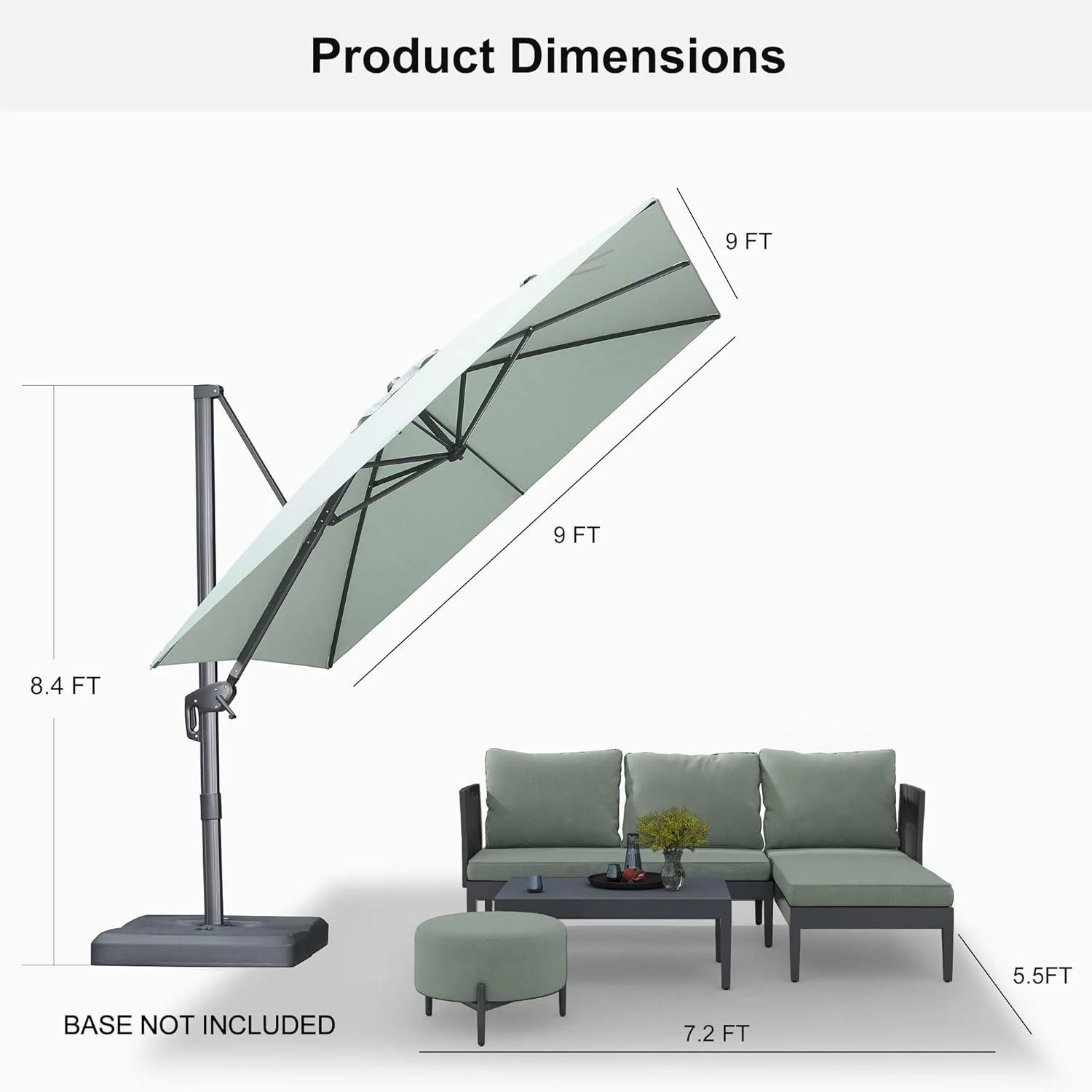 PURPLE LEAF UV Resistant Affordable Patio Outdoor Umbrella with Recycled Fabric - Image 27
