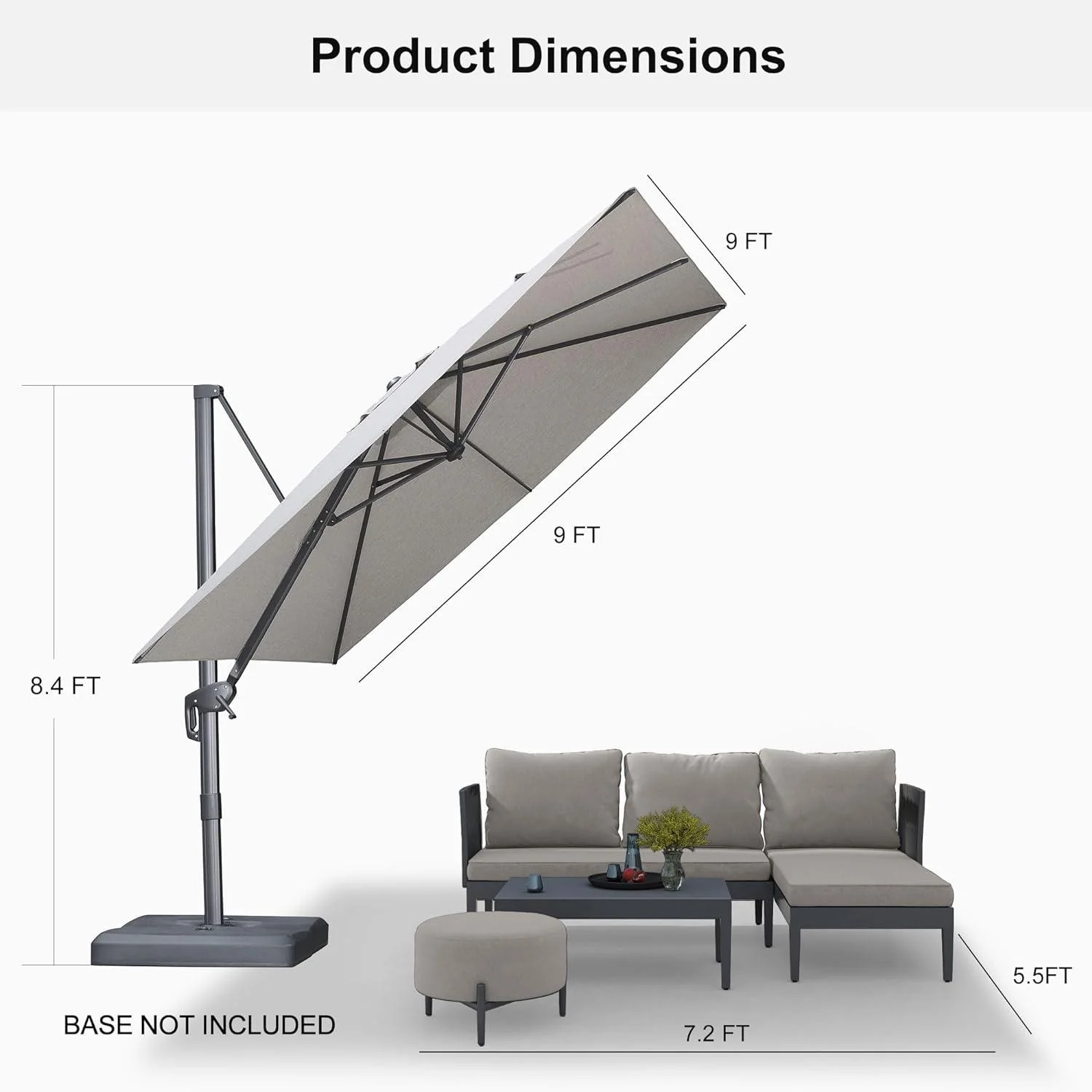 PURPLE LEAF UV Resistant Affordable Patio Outdoor Umbrella with Recycled Fabric - Image 30