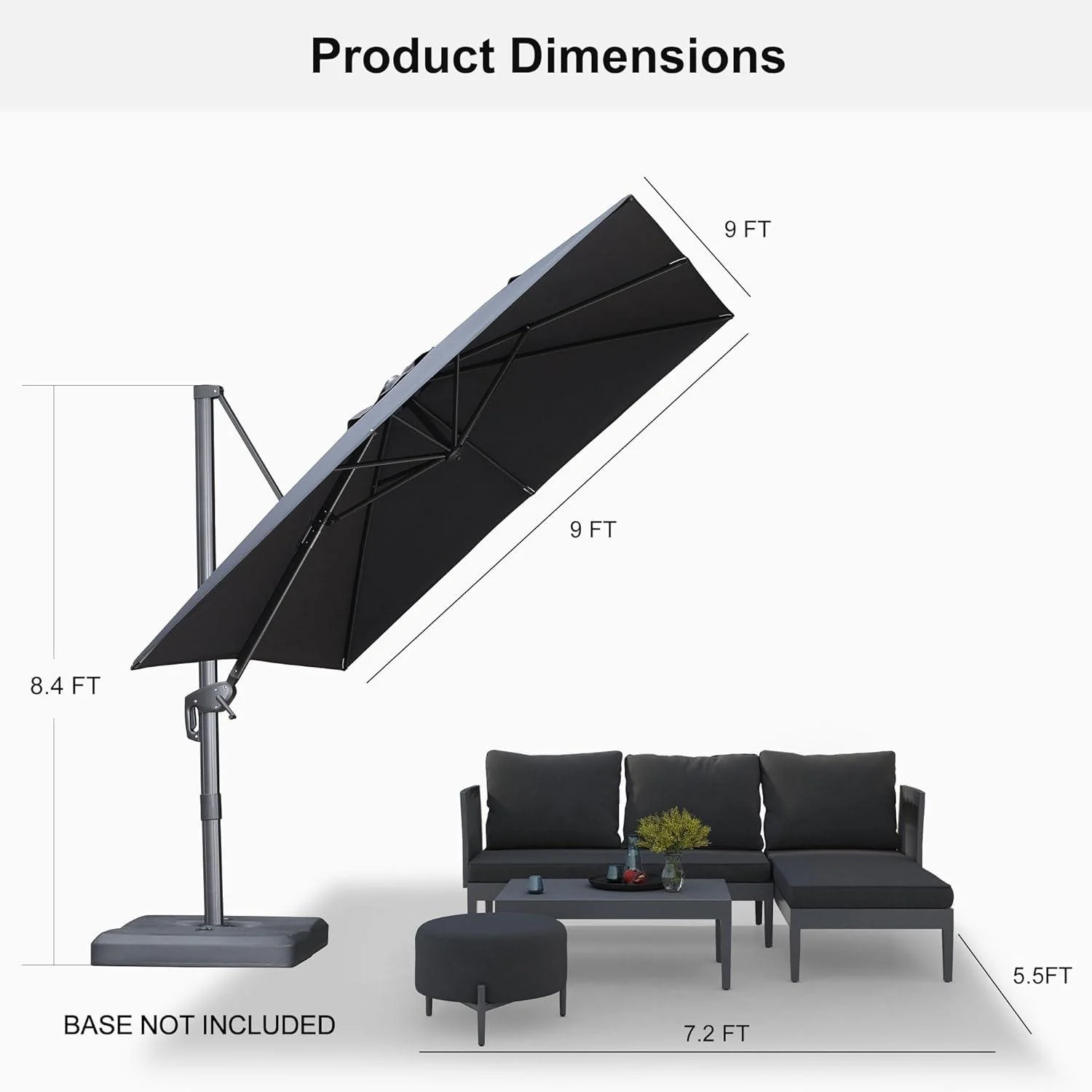 PURPLE LEAF UV Resistant Affordable Patio Outdoor Umbrella with Recycled Fabric - Image 10