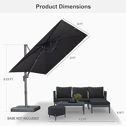 PURPLE LEAF UV Resistant Affordable Patio Outdoor Umbrella with Recycled Fabric - Image 45