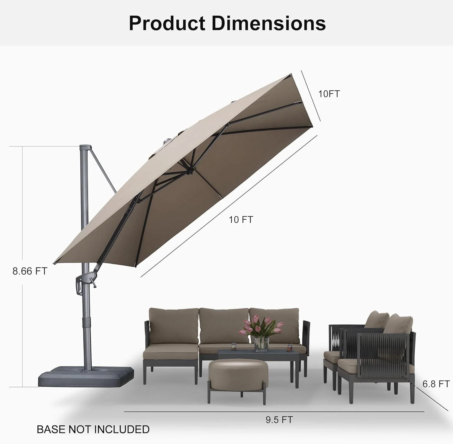PURPLE LEAF UV Resistant Affordable Patio Outdoor Umbrella with Recycled Fabric - Image 52