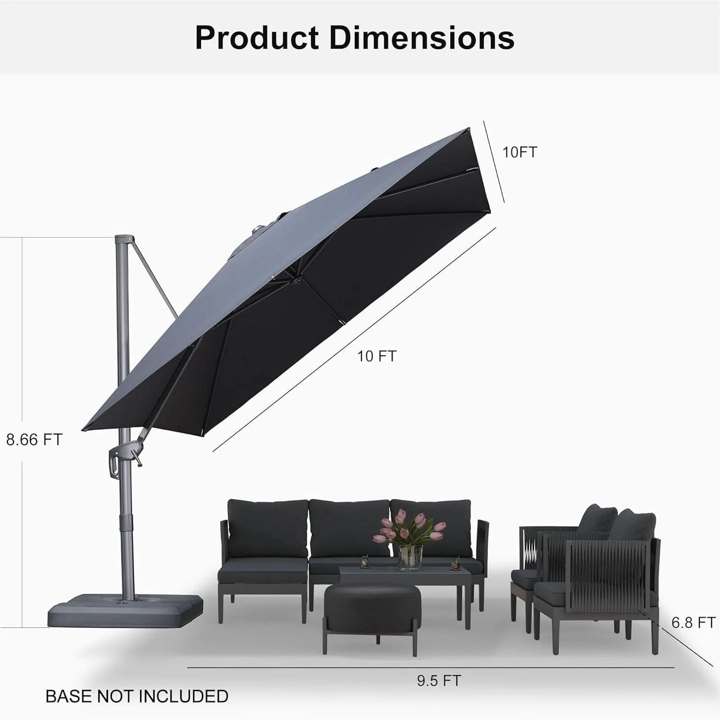 PURPLE LEAF UV Resistant Affordable Patio Outdoor Umbrella with Recycled Fabric - Image 58