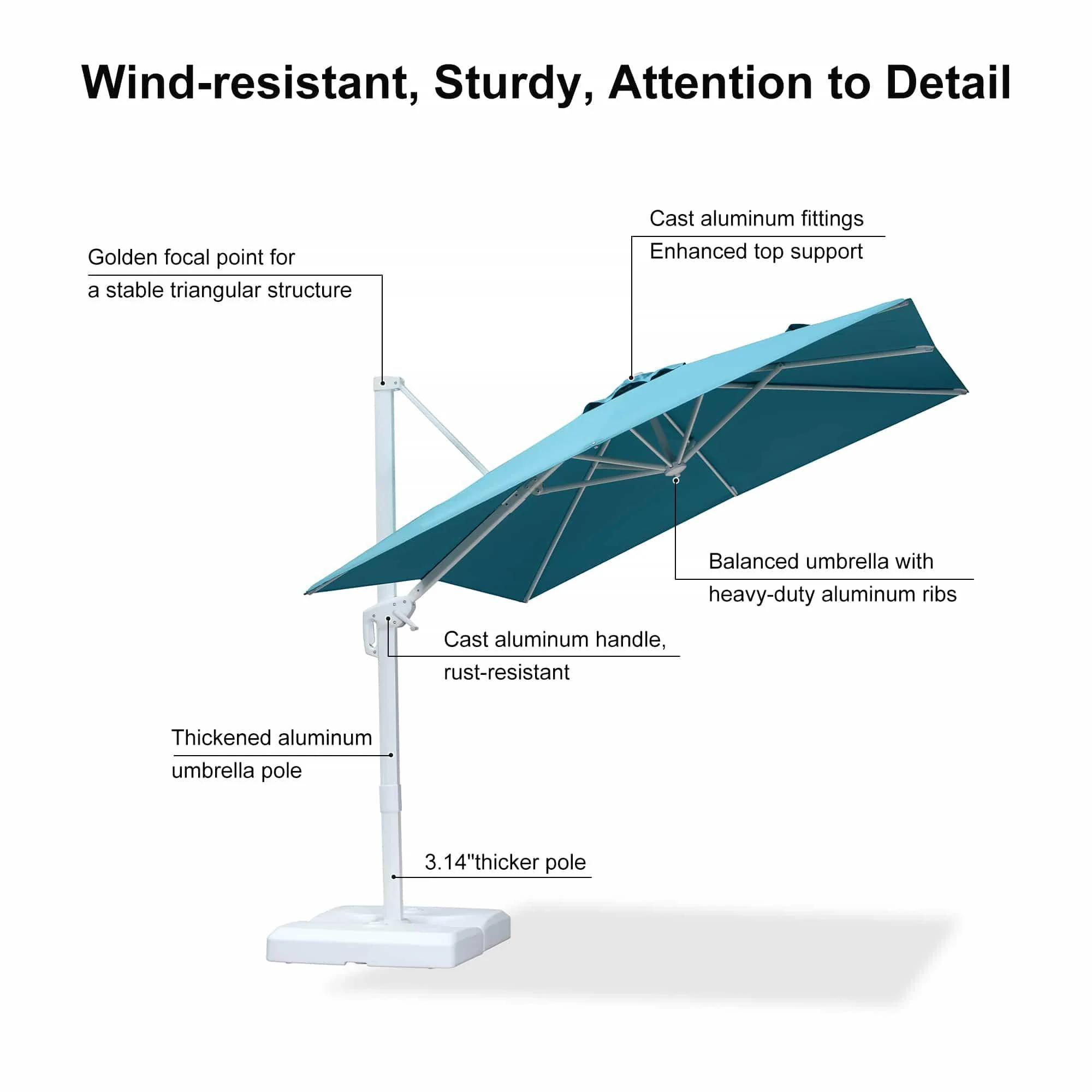 PURPLE LEAF White Outdoor Patio Umbrella Economical Large Patio Umbrellas - Image 103