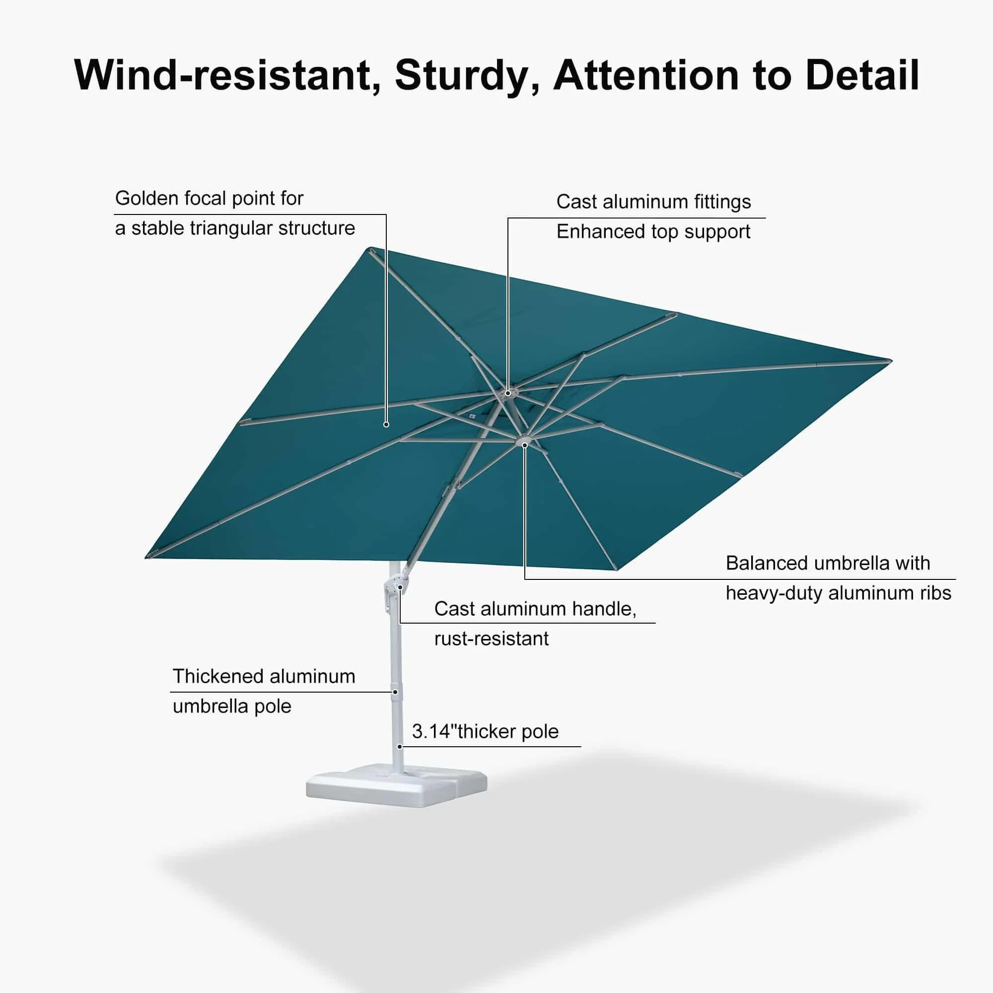 PURPLE LEAF White Outdoor Patio Umbrella Economical Large Patio Umbrellas - Image 112