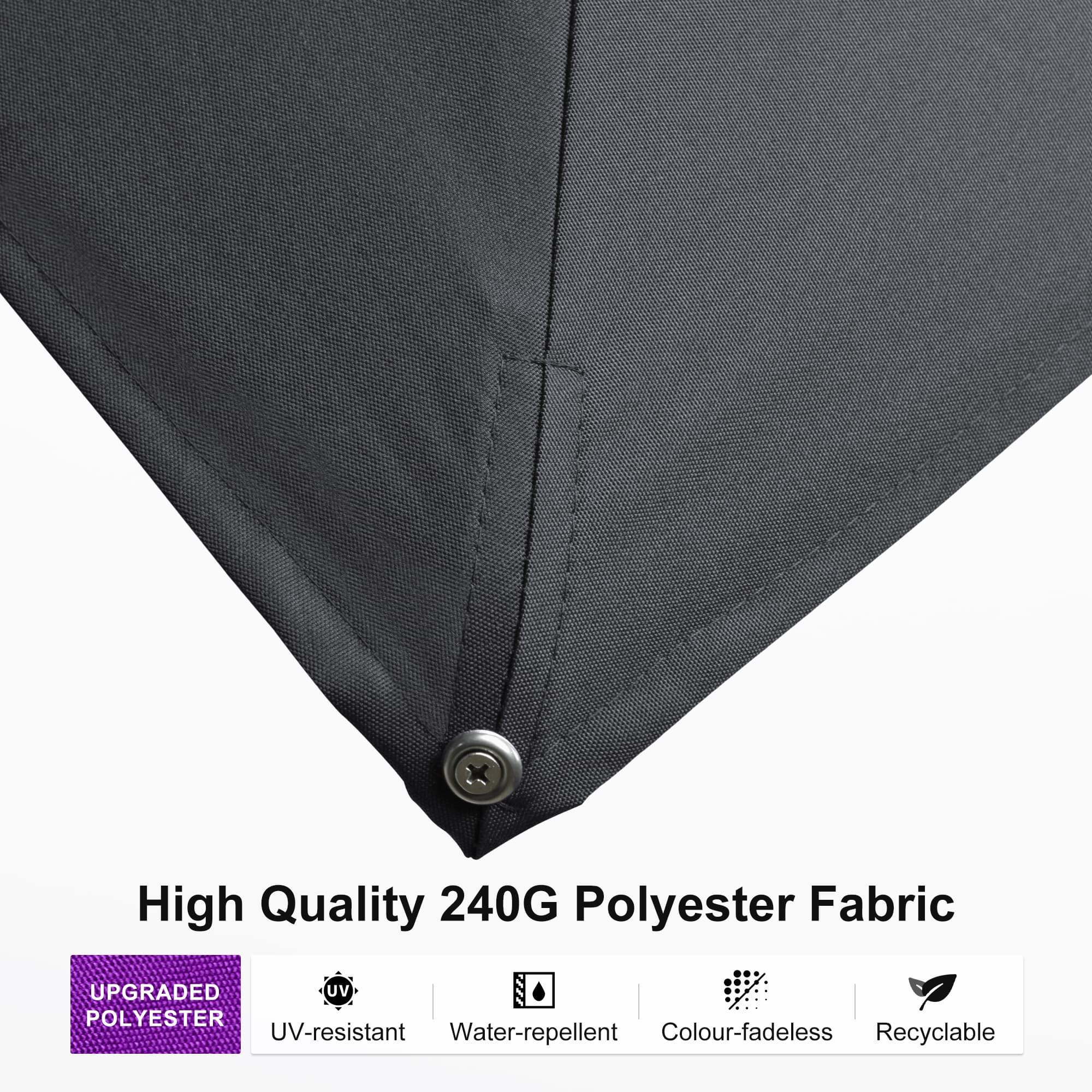 PURPLE LEAF Wood Grain Cantilever Patio Umbrella Aluminum Outdoor Umbrellas - Image 141