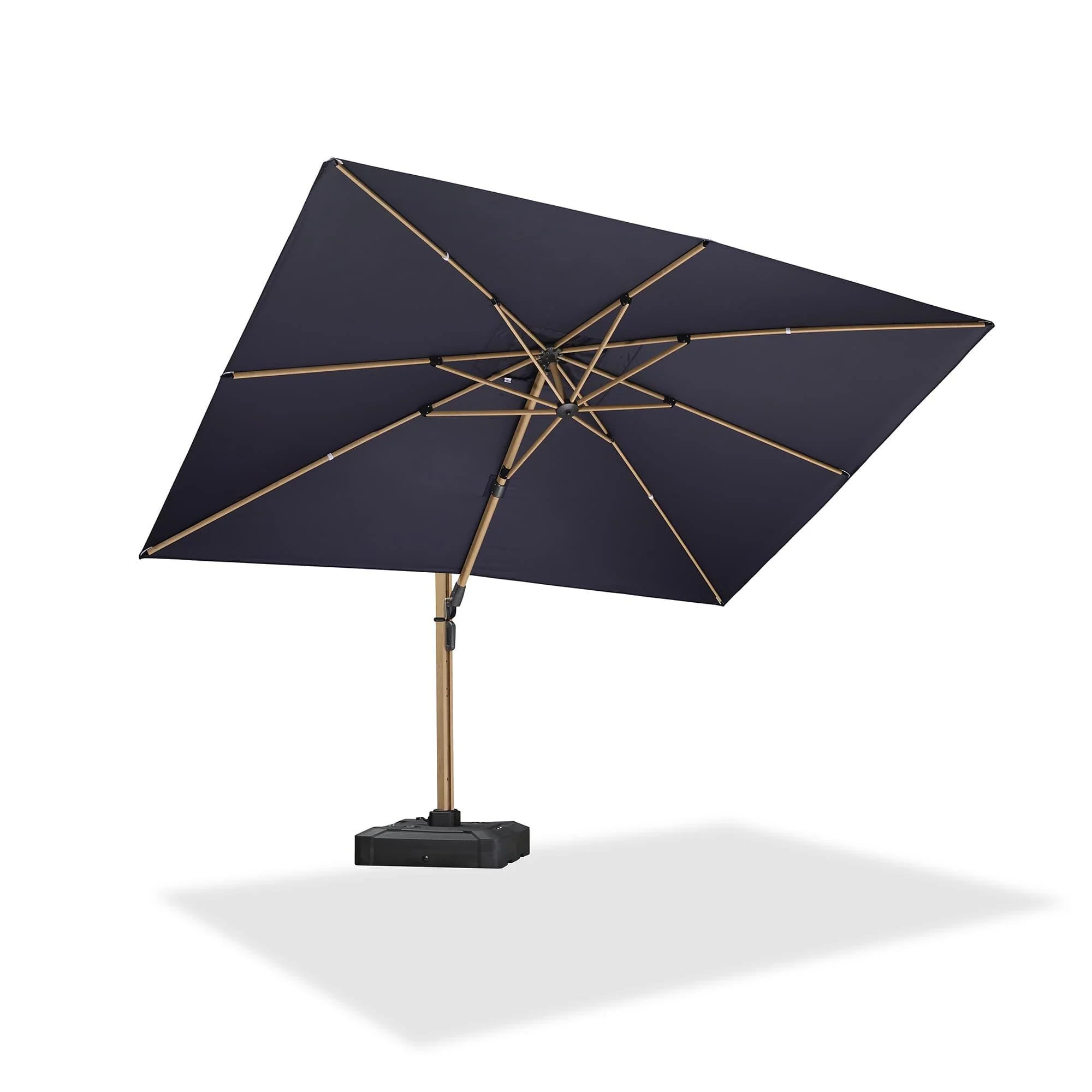 PURPLE LEAF Wood Grain Cantilever Patio Umbrella Aluminum Outdoor Umbrellas - Image 161