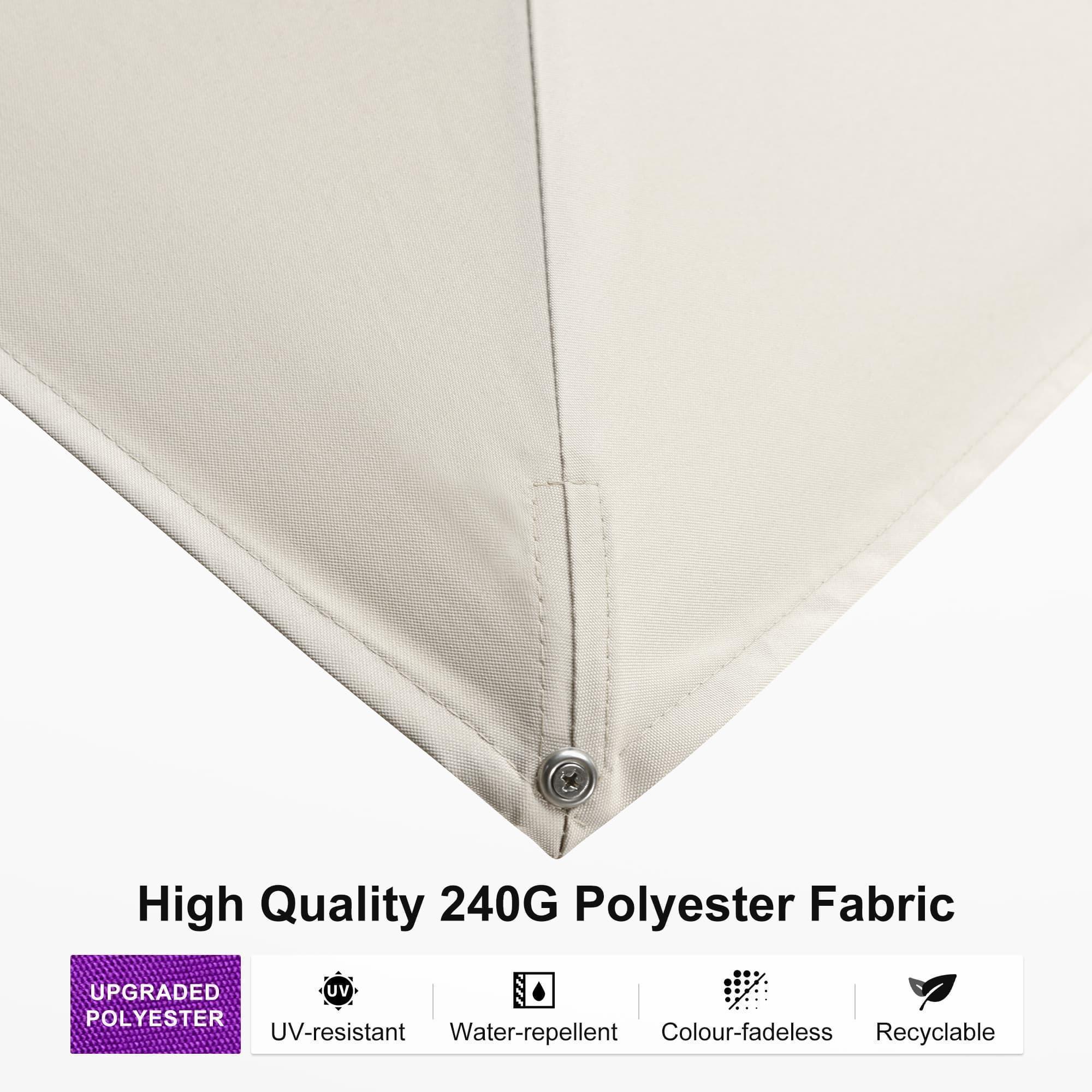 PURPLE LEAF Wood Grain Cantilever Patio Umbrella Aluminum Outdoor Umbrellas - Image 191