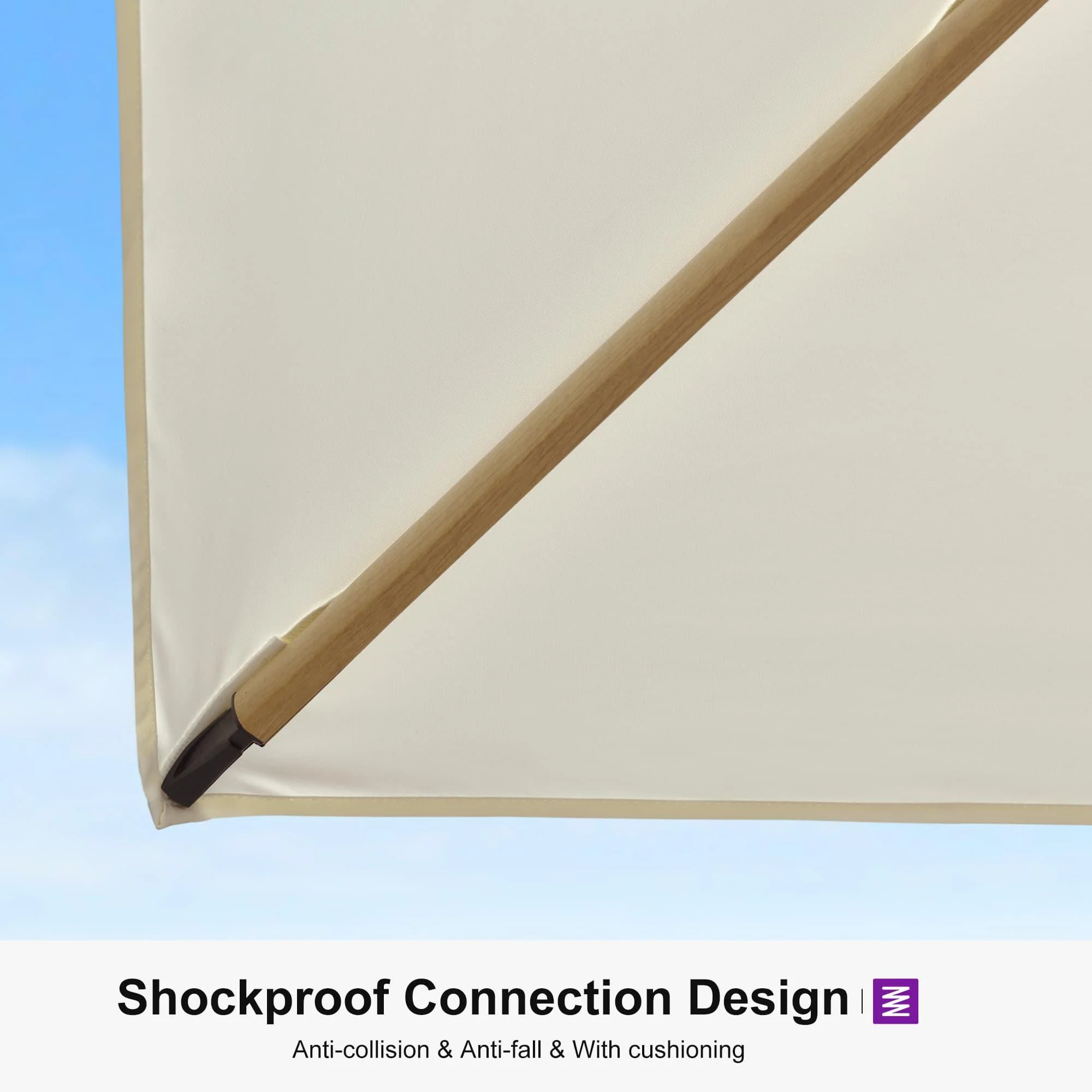 PURPLE LEAF Wood Grain Cantilever Patio Umbrella Aluminum Outdoor Umbrellas - Image 39