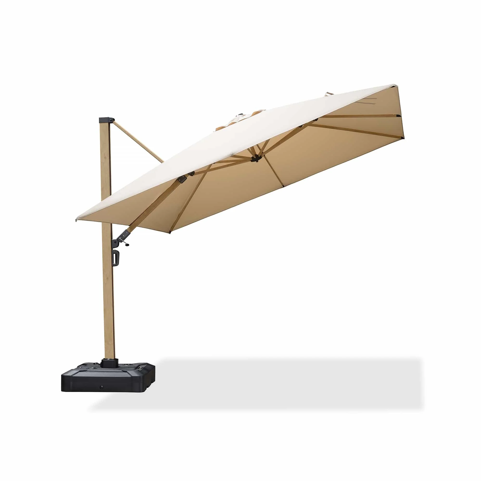 PURPLE LEAF Wood Grain Cantilever Patio Umbrella Aluminum Outdoor Umbrellas - Image 5