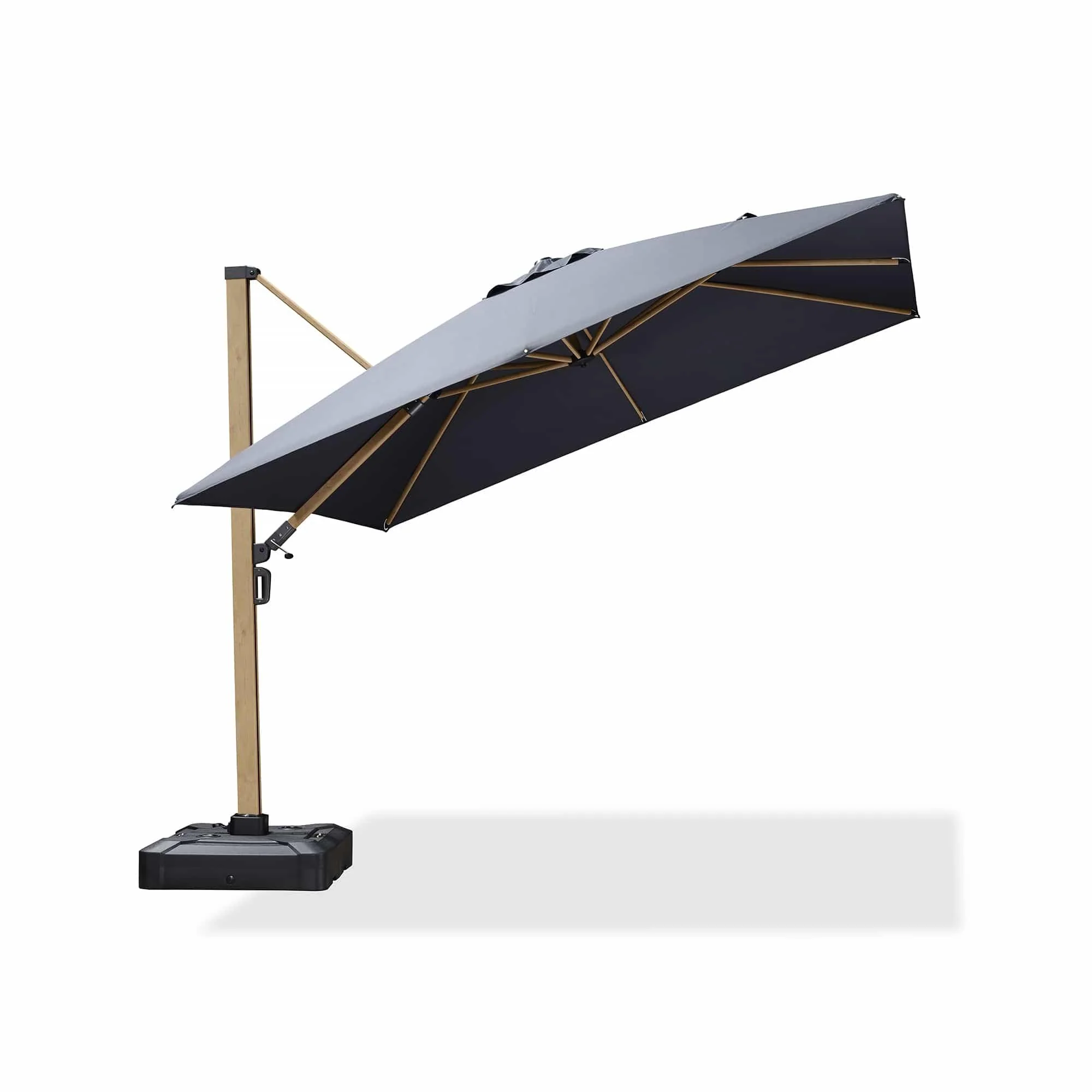 PURPLE LEAF Wood Grain Cantilever Patio Umbrella Aluminum Outdoor Umbrellas - Image 63