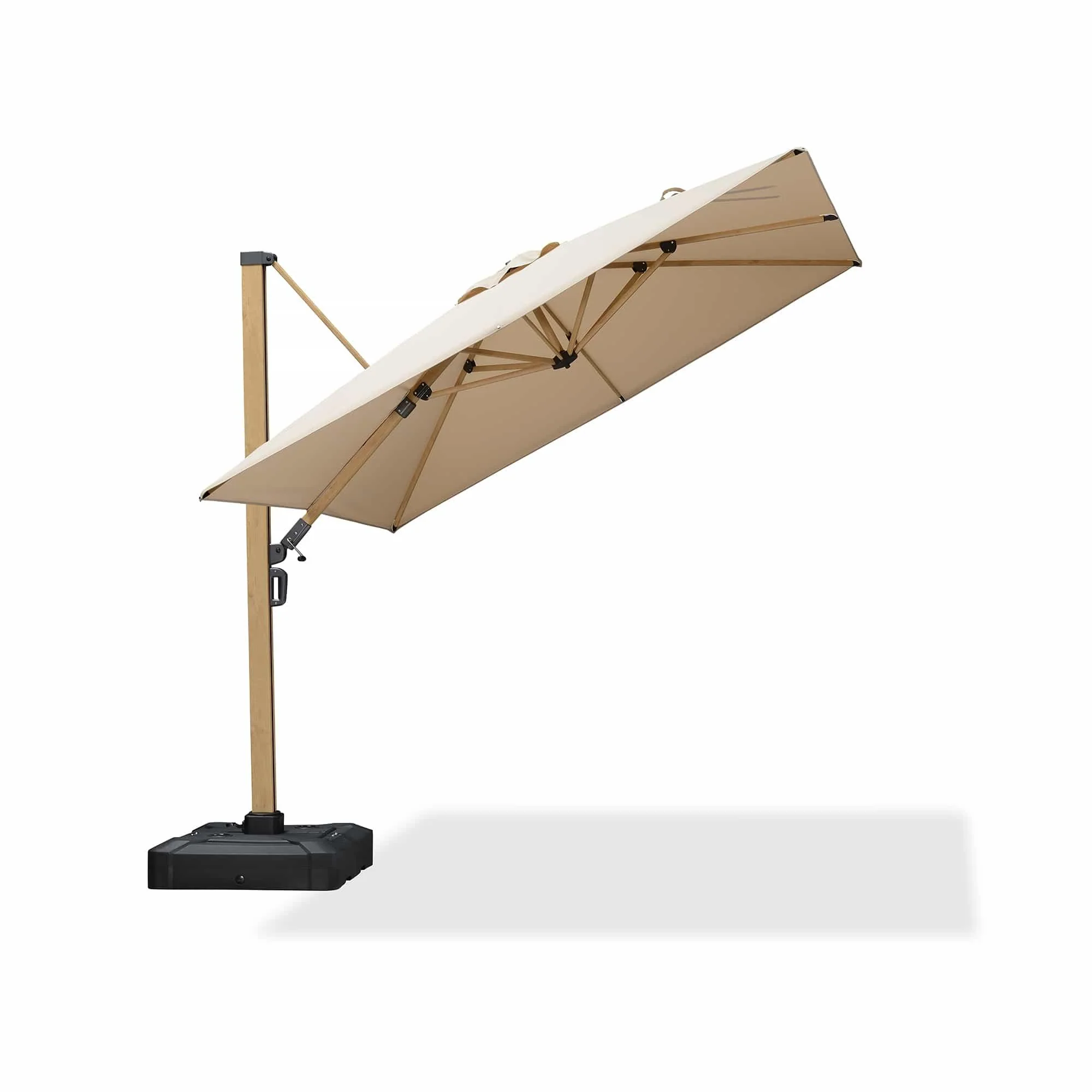 PURPLE LEAF Wood Grain Cantilever Patio Umbrella Aluminum Outdoor Umbrellas - Image 10