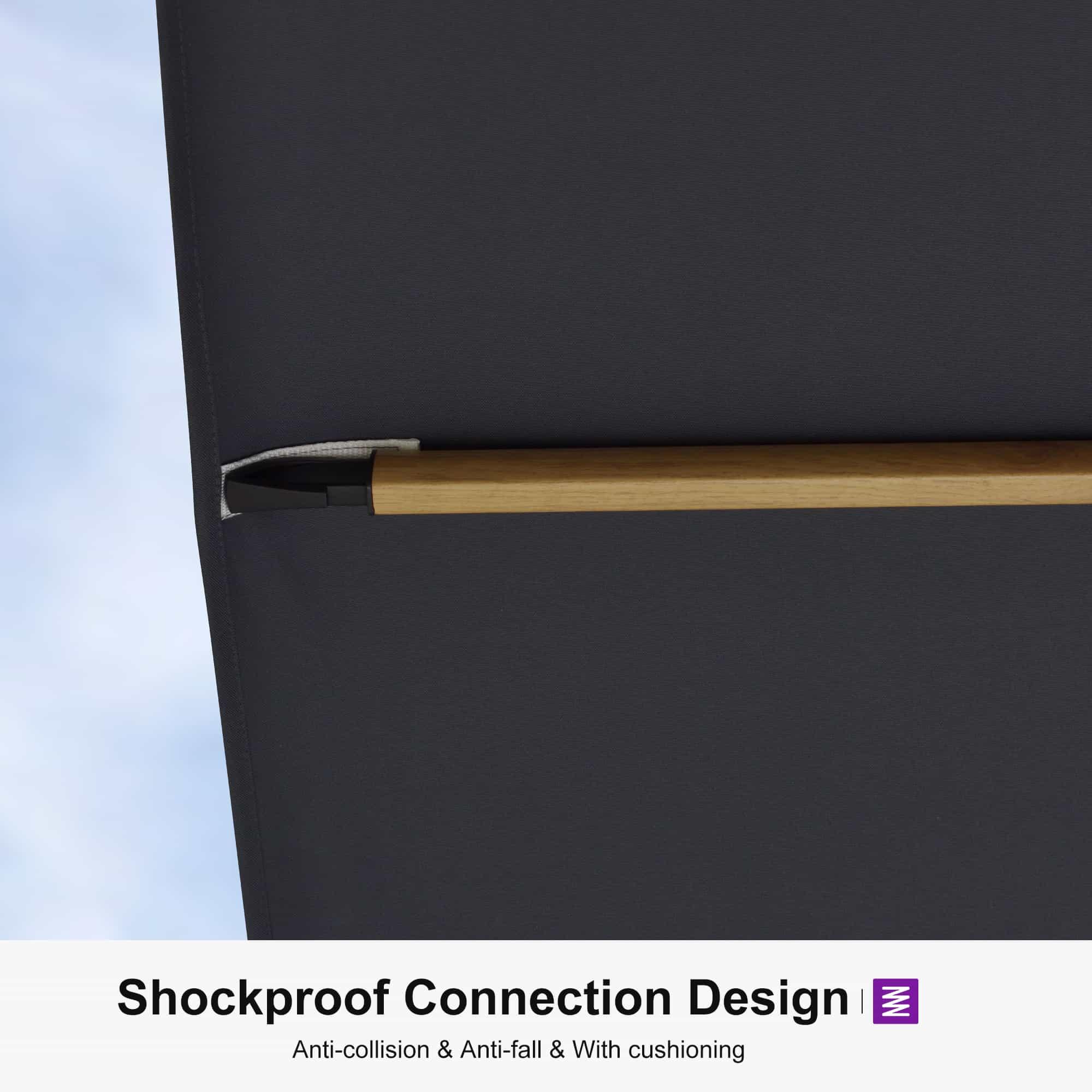 PURPLE LEAF Wood Grain Cantilever Patio Umbrella Aluminum Outdoor Umbrellas - Image 94