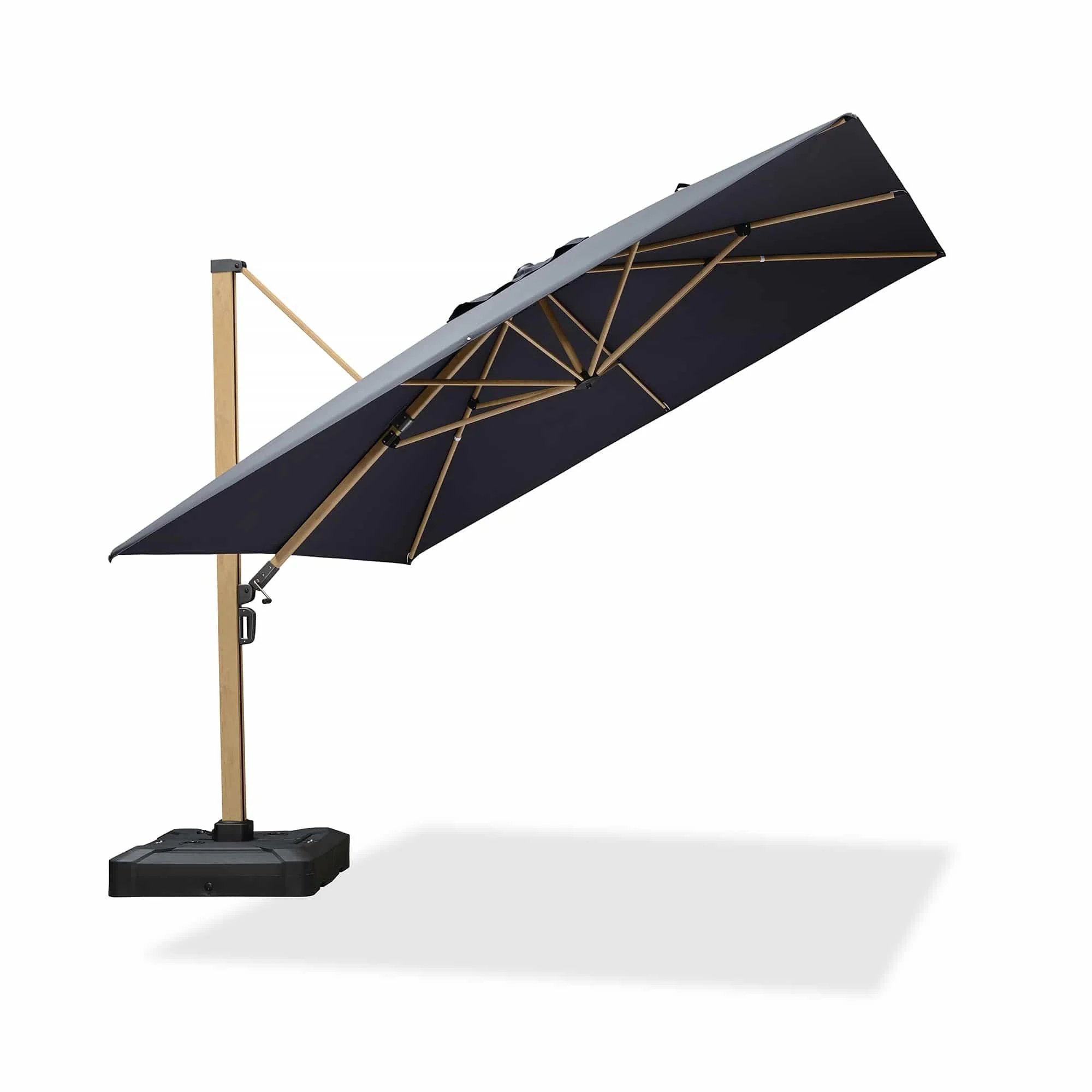 PURPLE LEAF Wood Grain Cantilever Patio Umbrella Aluminum Outdoor Umbrellas - Image 95