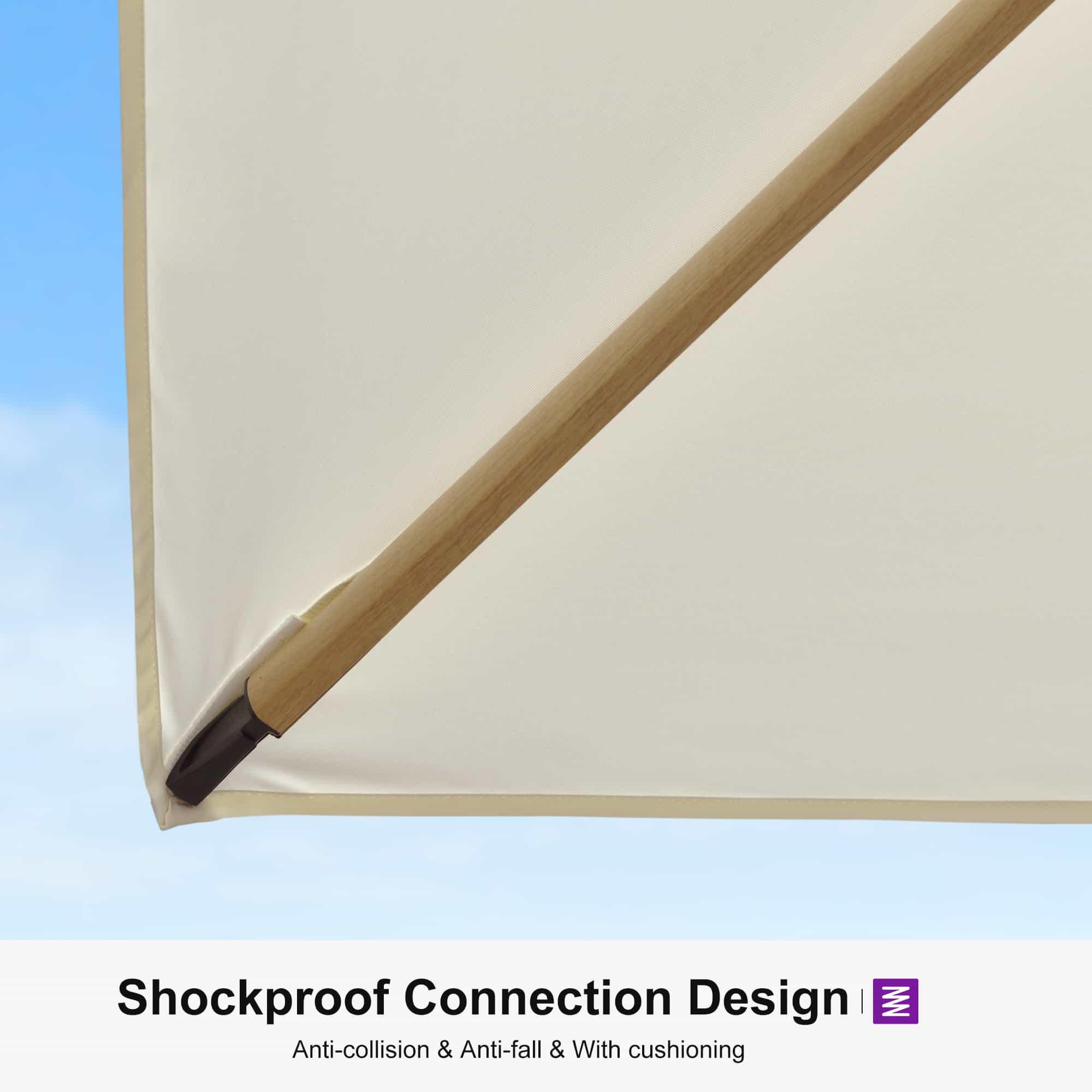 PURPLE LEAF Wood Grain Cantilever Patio Umbrella Aluminum Outdoor Umbrellas - Image 102