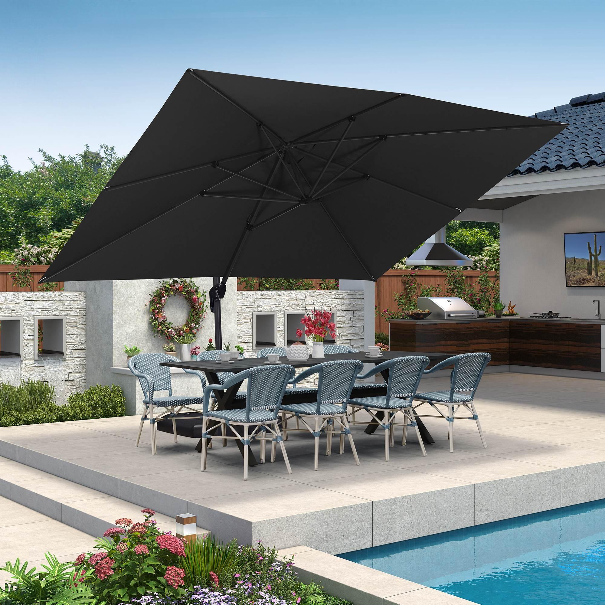 PURPLE LEAF Patio Outdoor Large Umbrella Square and Rectangular Cantilever Yard Sun Umbrellas - Image 162