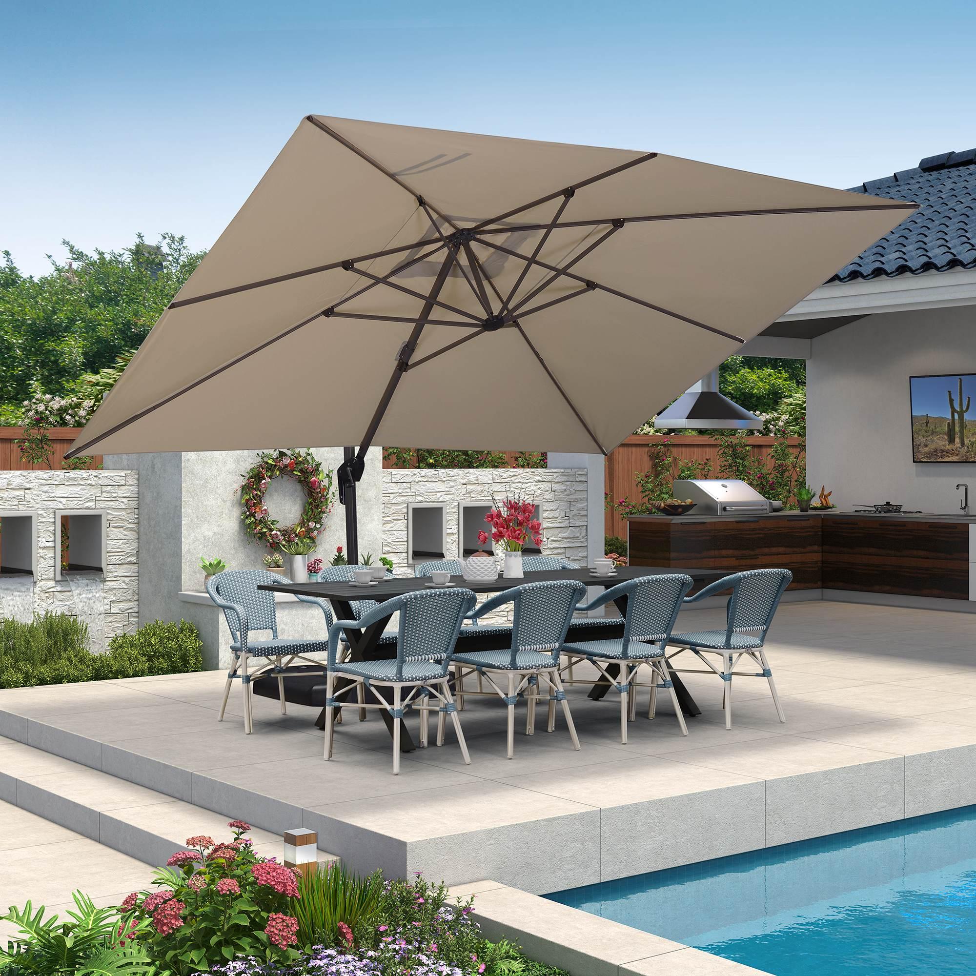 PURPLE LEAF Patio Outdoor Large Umbrella Square and Rectangular Cantilever Yard Sun Umbrellas - Image 170