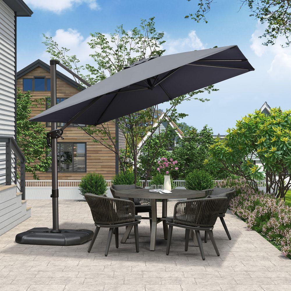 PURPLE LEAF Patio Outdoor Large Umbrella Square and Rectangular Cantilever Yard Sun Umbrellas - Image 230