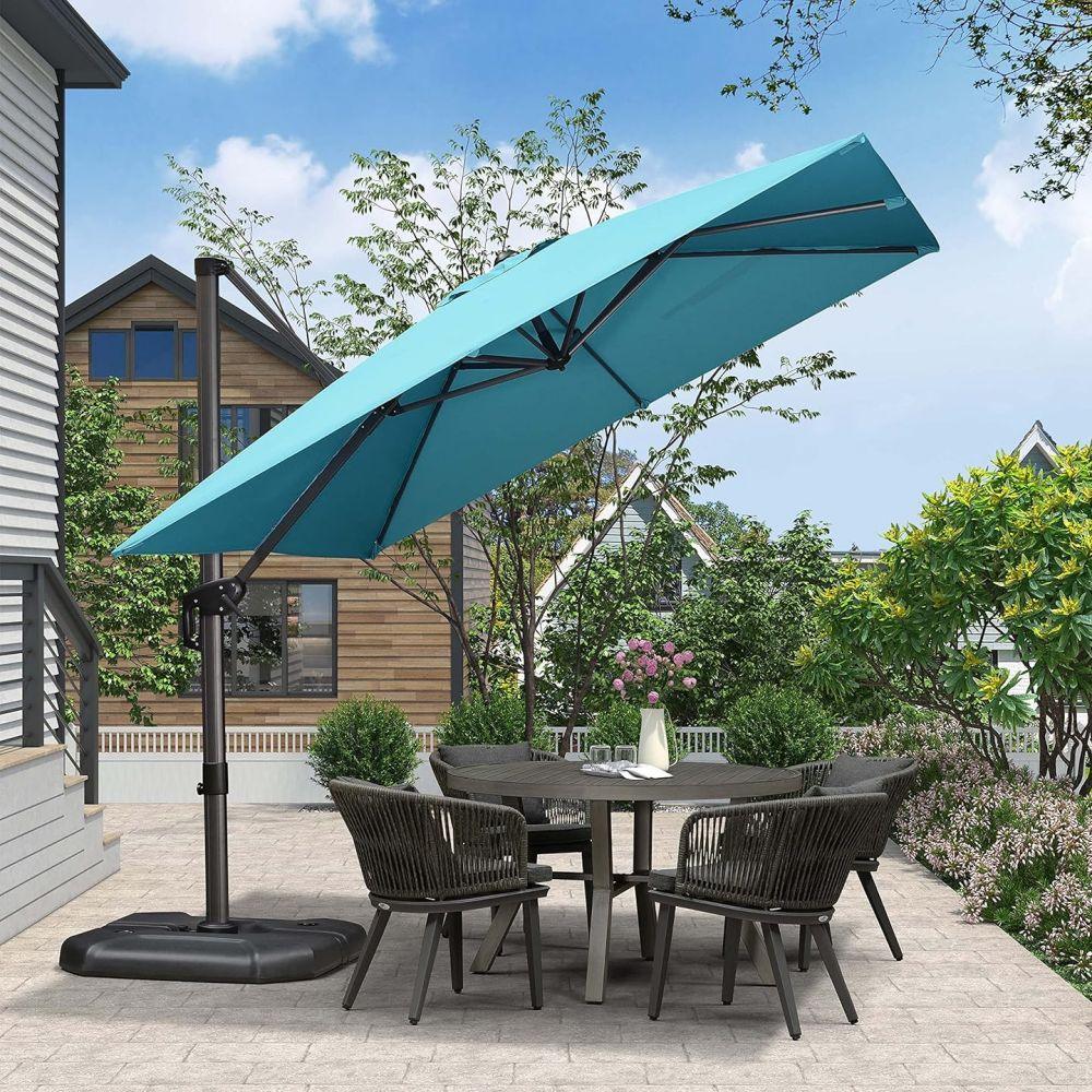 PURPLE LEAF Patio Outdoor Large Umbrella Square and Rectangular Cantilever Yard Sun Umbrellas - Image 231