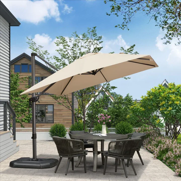 PURPLE LEAF Patio Outdoor Large Umbrella Square and Rectangular Cantilever Yard Sun Umbrellas - Image 233