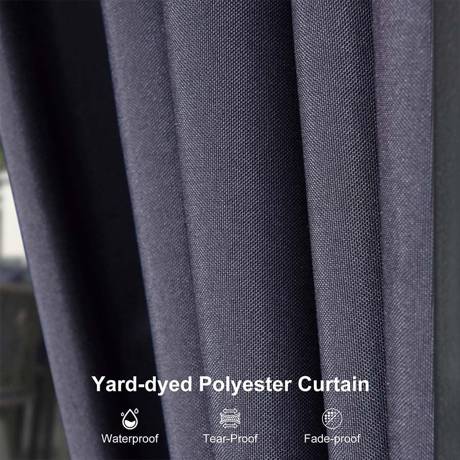 PURPLE LEAF Outdoor Hardtop Gazebo for Patio Grey Aluminum Frame Pavilion with Navy-Blue Curtain - Image 35