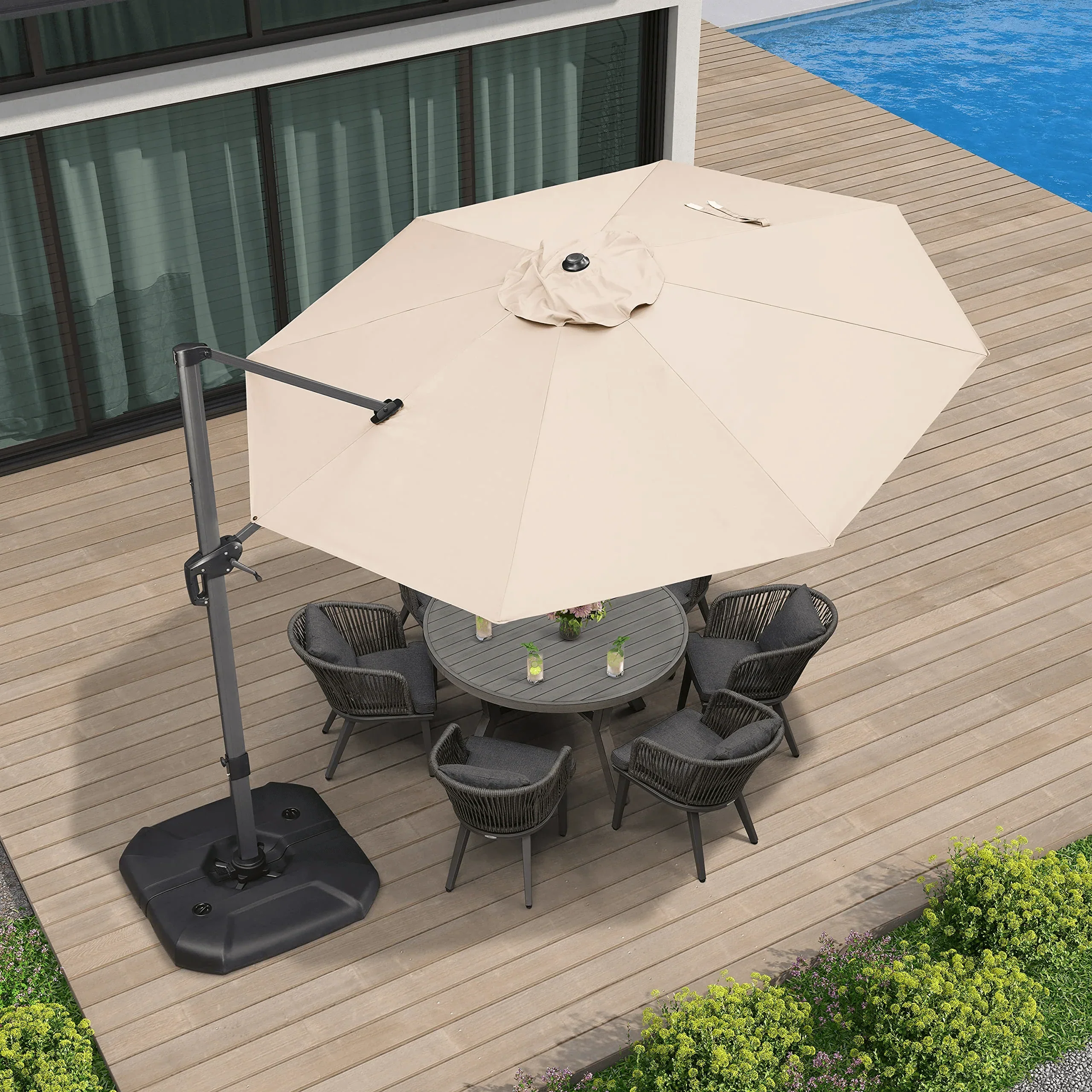 Clearance - PURPLE LEAF OPEN BOX 10 / 11 ft Patio Outdoor Garden Umbrella - Image 16