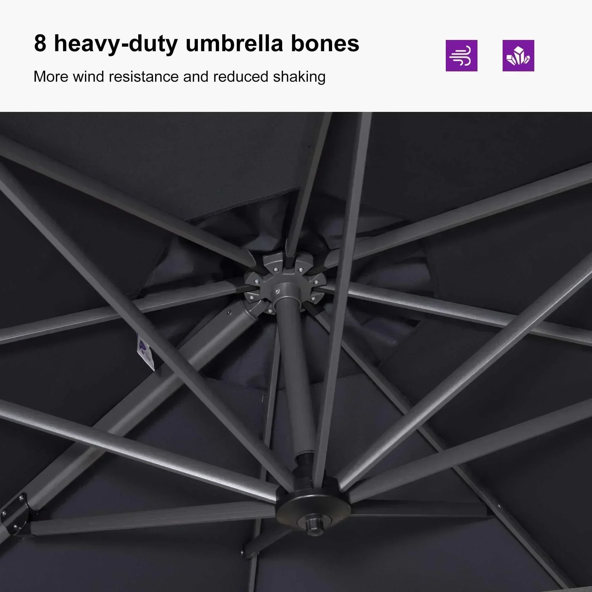 Clearance - PURPLE LEAF OPEN BOX 10 / 11 ft Patio Outdoor Garden Umbrella - Image 80