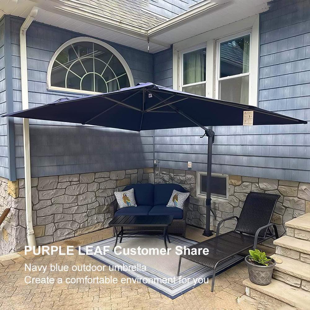 PURPLE LEAF Patio Outdoor Large Umbrella Square and Rectangular Cantilever Yard Sun Umbrellas - Image 145