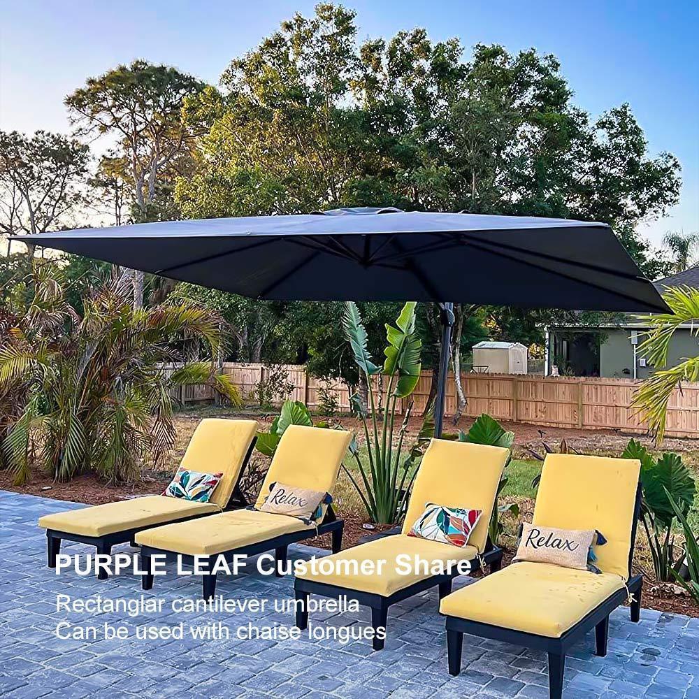 PURPLE LEAF Patio Outdoor Large Umbrella Square and Rectangular Cantilever Yard Sun Umbrellas - Image 147