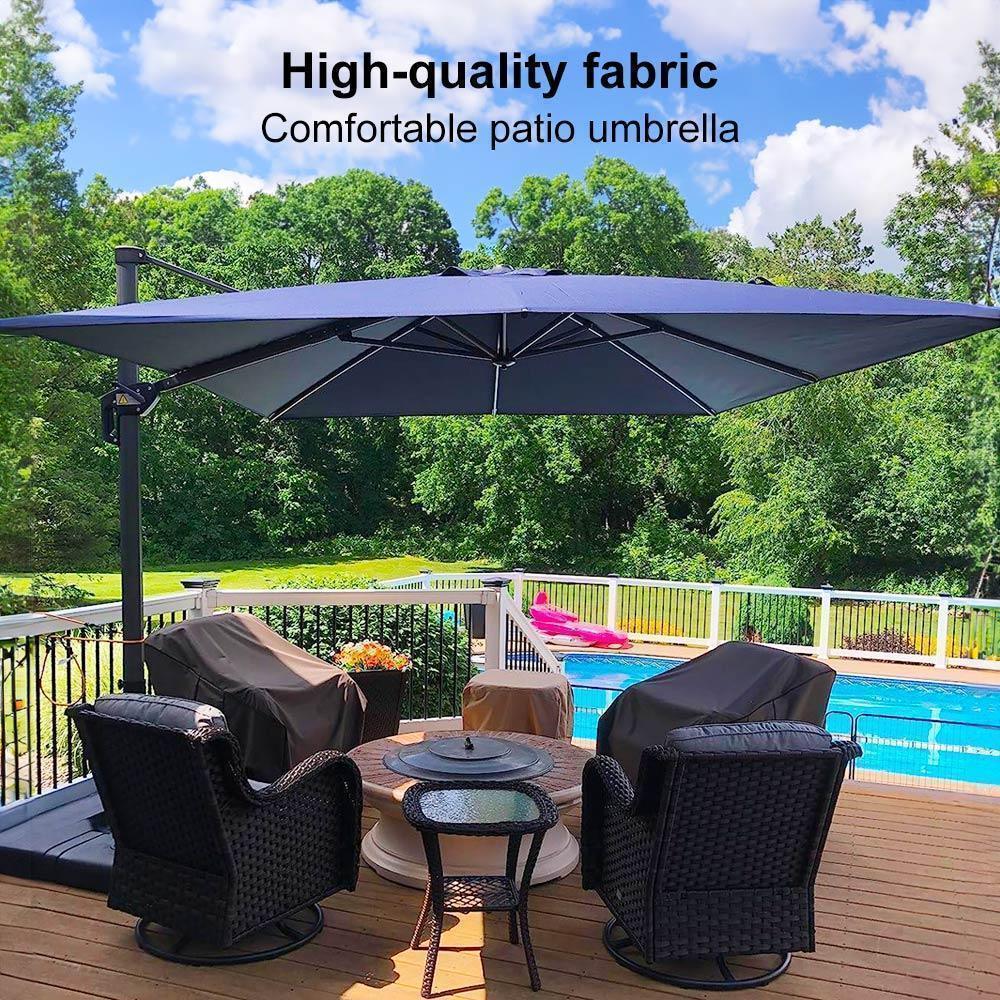 PURPLE LEAF Patio Outdoor Large Umbrella Square and Rectangular Cantilever Yard Sun Umbrellas - Image 117
